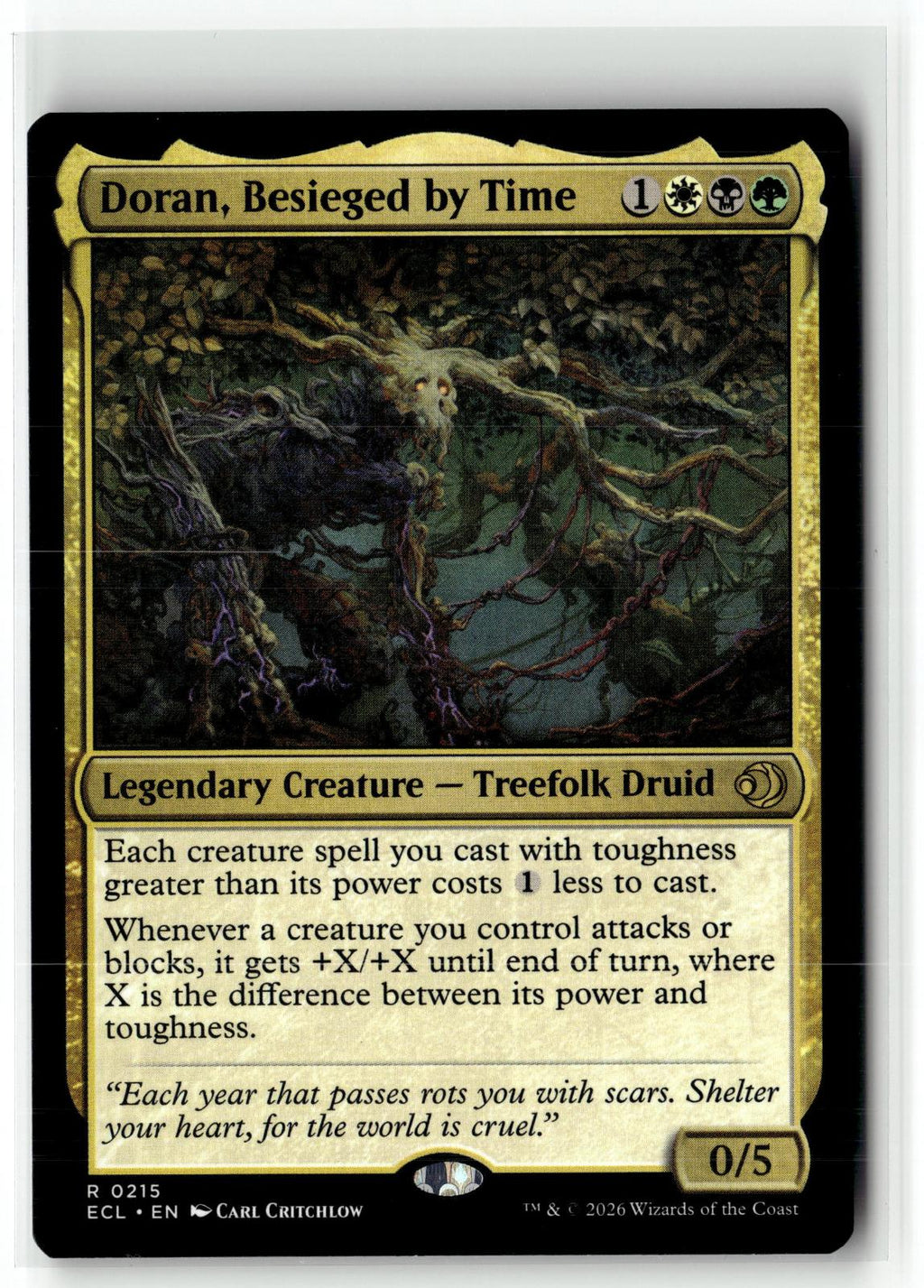 Doran, Besieged by Time 215 Rare Lorwyn Eclipsed Magic: The Gathering Near Mint