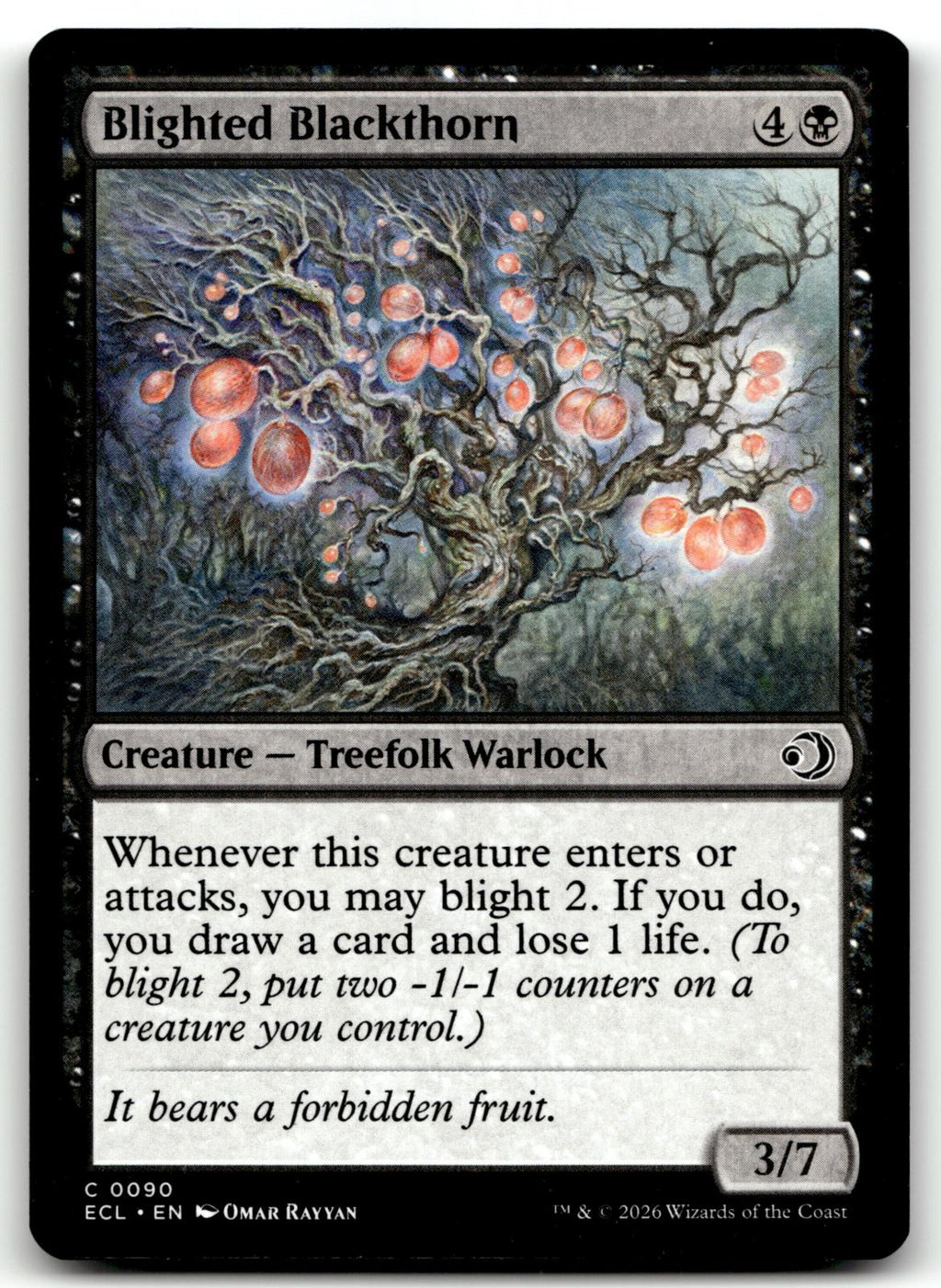 Blighted Blackthorn 90 Common Lorwyn Eclipsed Magic: The Gathering Near Mint