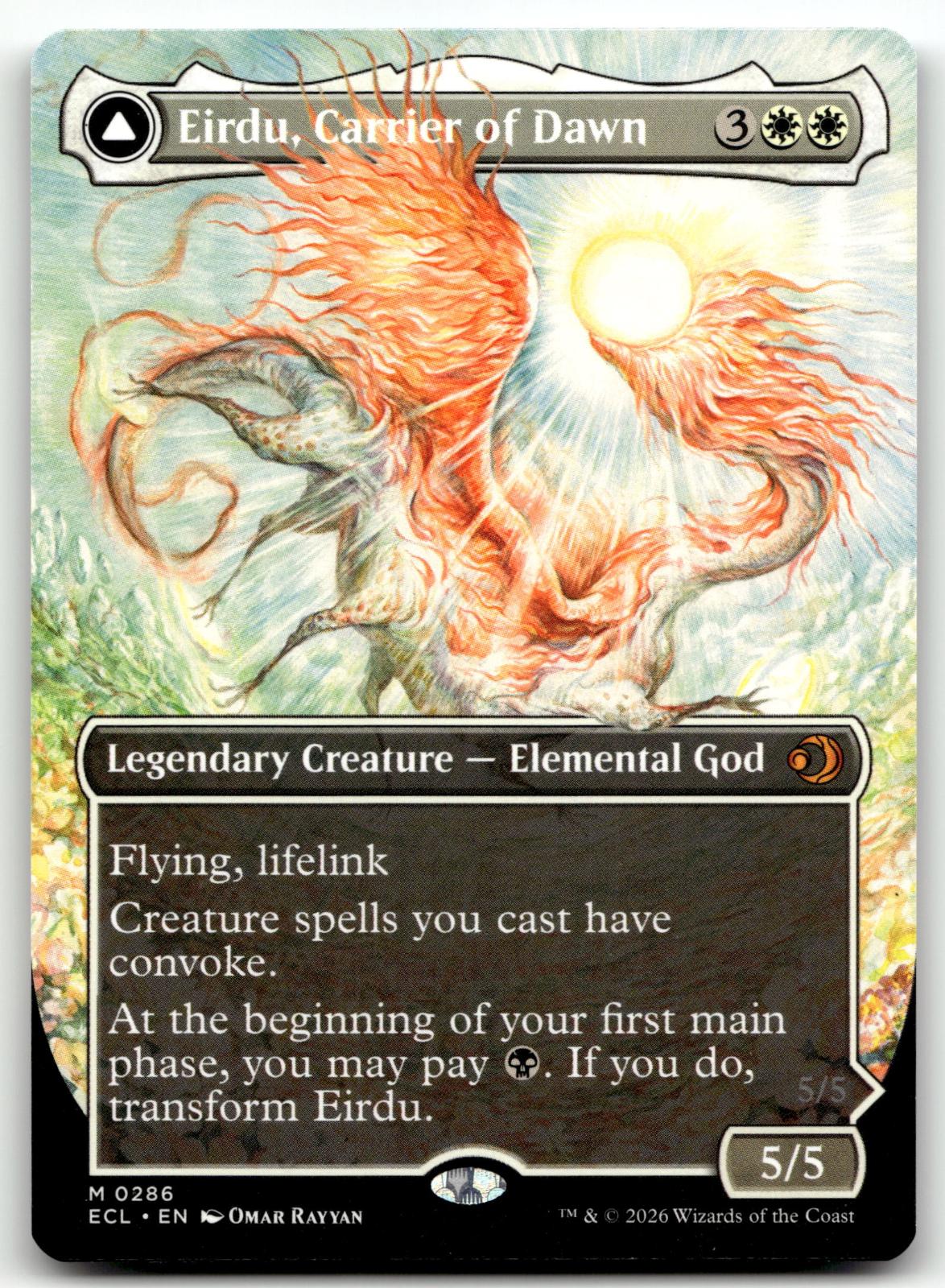 Eirdu, Carrier of Dawn (Borderless) 286 Lorwyn Eclipsed Magic: The Gathering NM