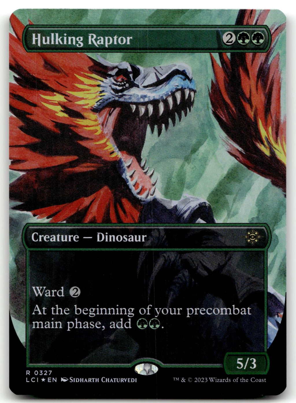 Hulking Raptor (Borderless) 327 The Lost Caverns of Ixalan Magic: The Gathering Foil NM