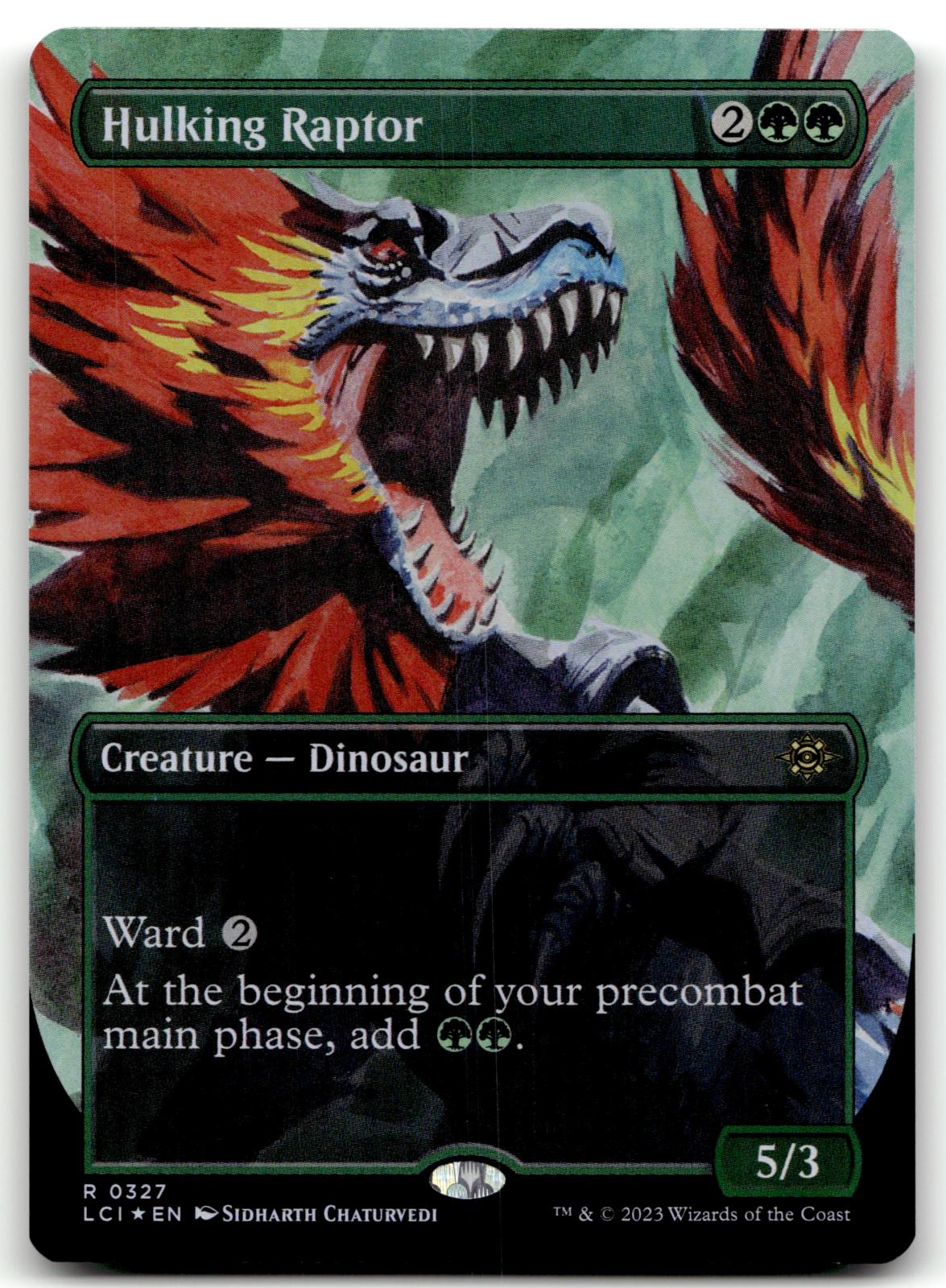 Hulking Raptor (Borderless) 327 The Lost Caverns of Ixalan Magic: The Gathering Foil NM