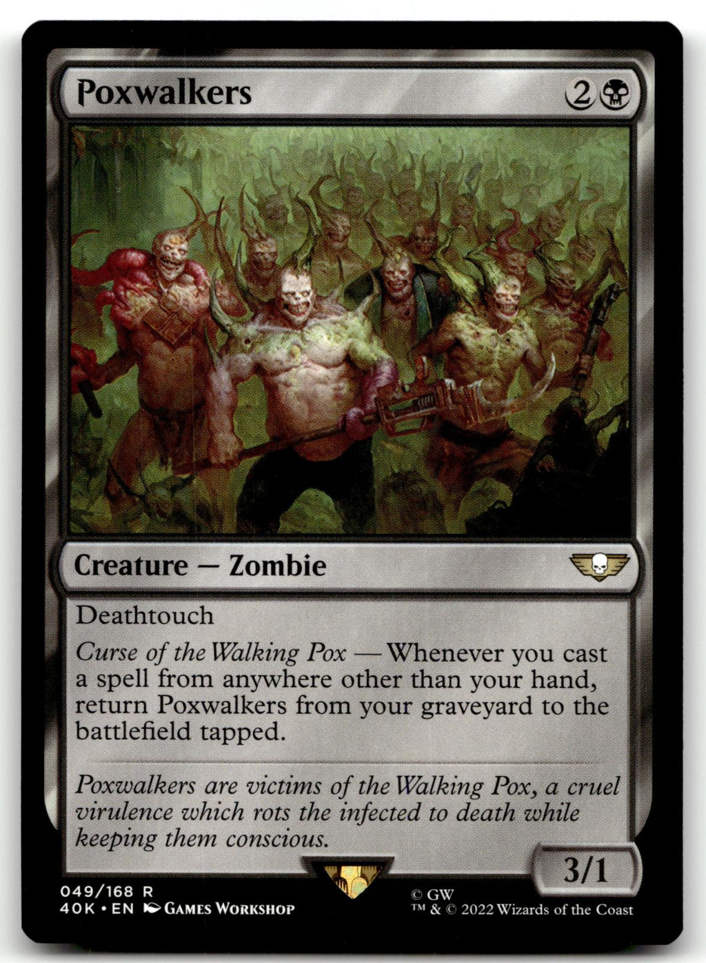 Poxwalkers 49 Rare Universes Beyond: Warhammer 40,000 Magic: The Gathering NM