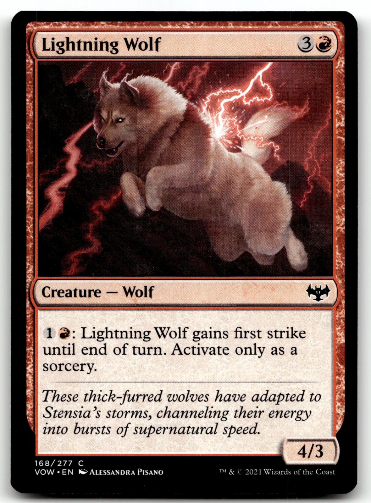 Lightning Wolf 168 Common Innistrad: Crimson Vow Magic: The Gathering Near Mint