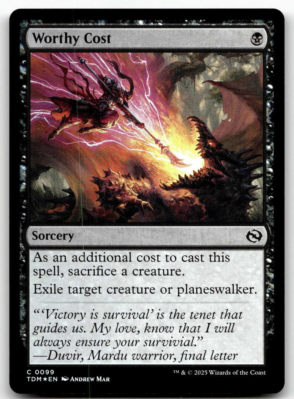 Worthy Cost 99 Common Tarkir: Dragonstorm Magic: The Gathering Foil Near Mint
