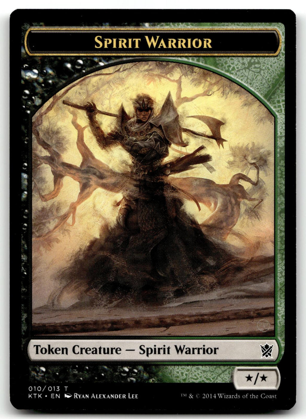 Spirit Warrior Token 10 Token Khans of Tarkir Magic: The Gathering Near Mint