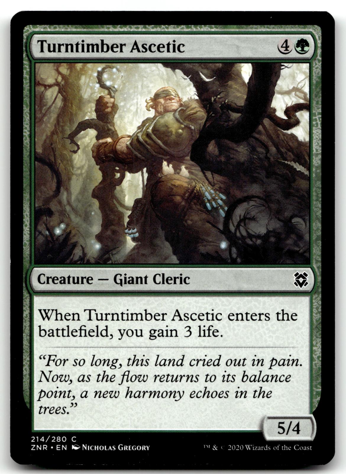Turntimber Ascetic 214 Common Zendikar Rising Magic: The Gathering Near Mint
