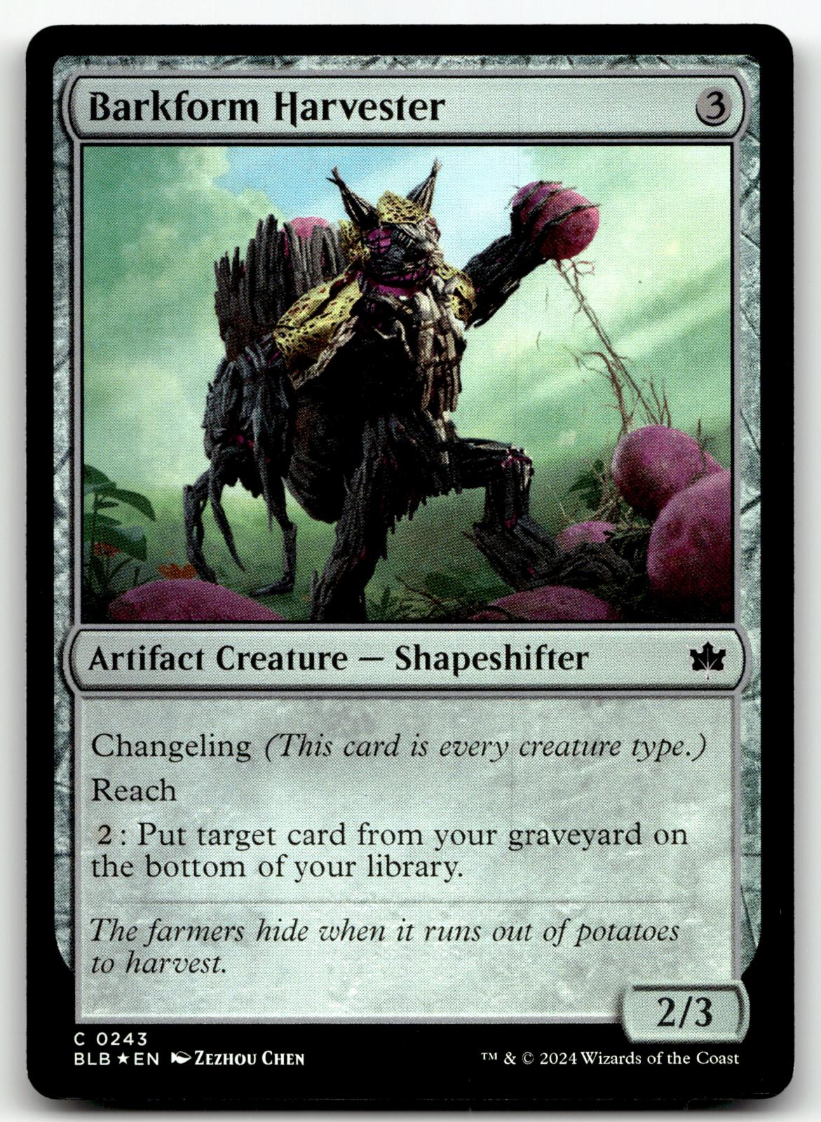 Barkform Harvester 243 Common Bloomburrow Magic: The Gathering Foil Near Mint