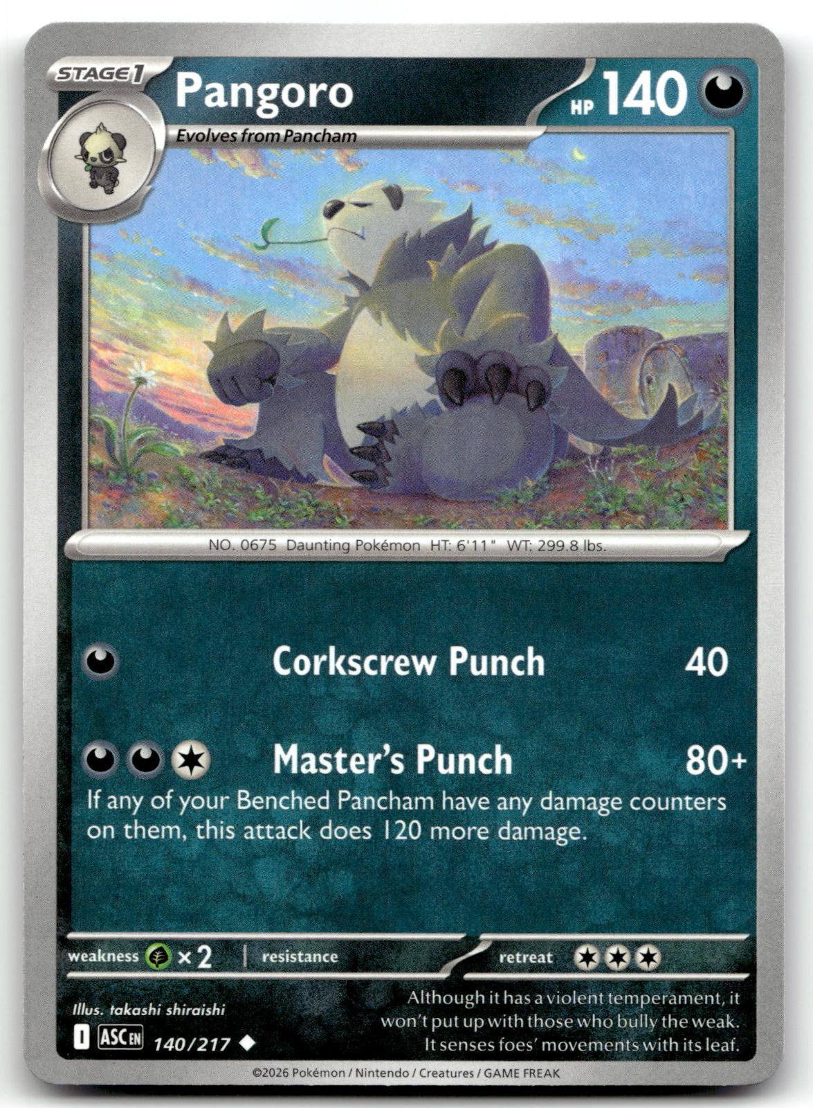 Pangoro 140/217 Uncommon Ascended Heroes Pokemon Near Mint