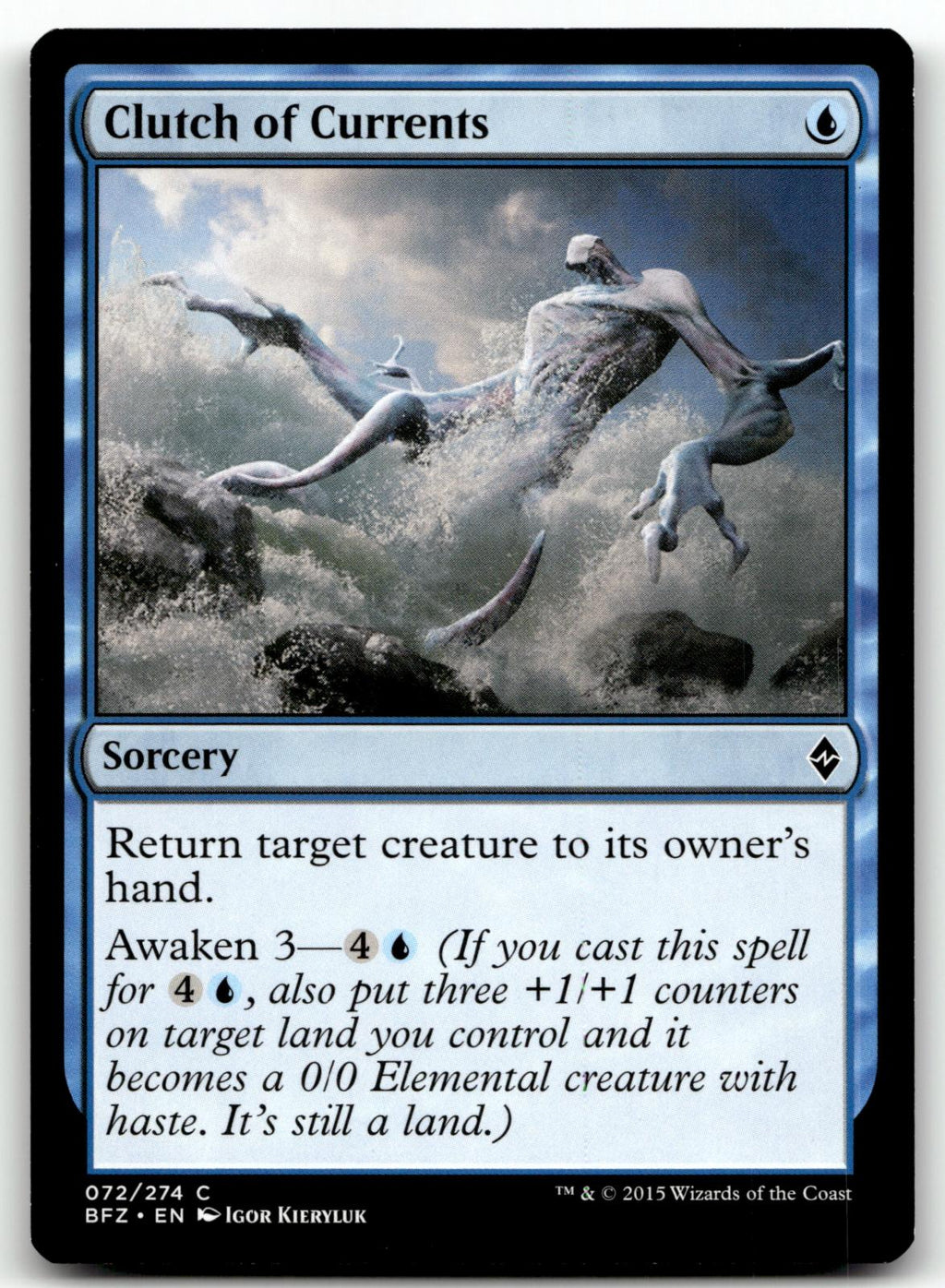 Clutch of Currents 72 Common Battle for Zendikar Magic: The Gathering Near Mint