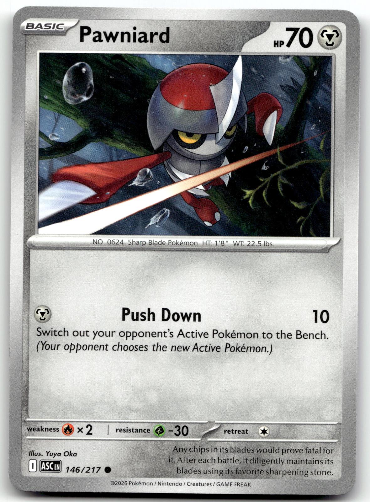 Pawniard 146/217 Common Ascended Heroes Pokemon Near Mint