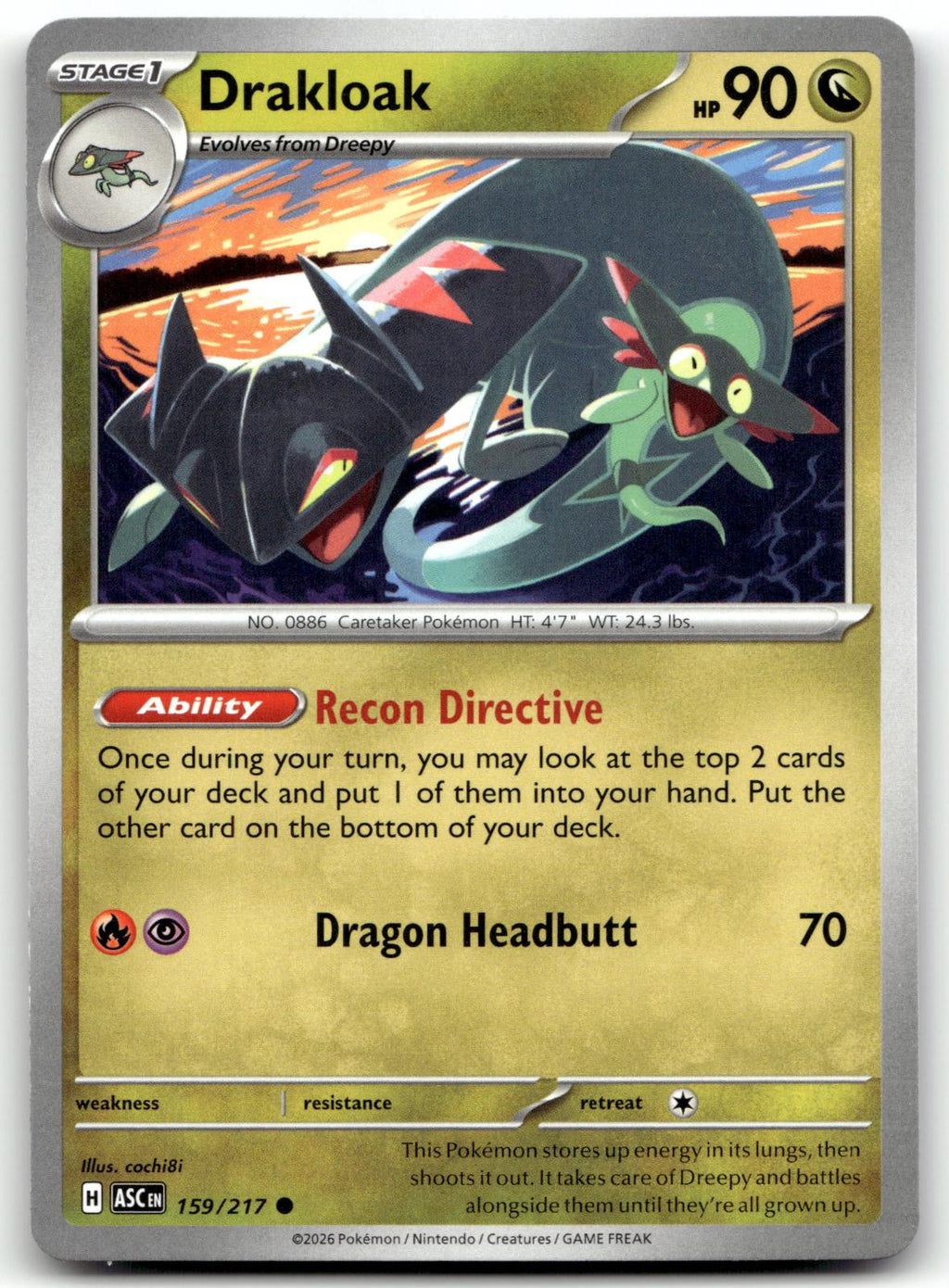 Drakloak 159/217 Common Ascended Heroes Pokemon Near Mint