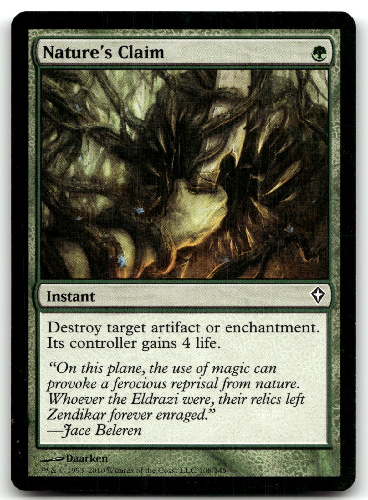 Nature's Claim 108 Common Worldwake Magic: The Gathering Near Mint