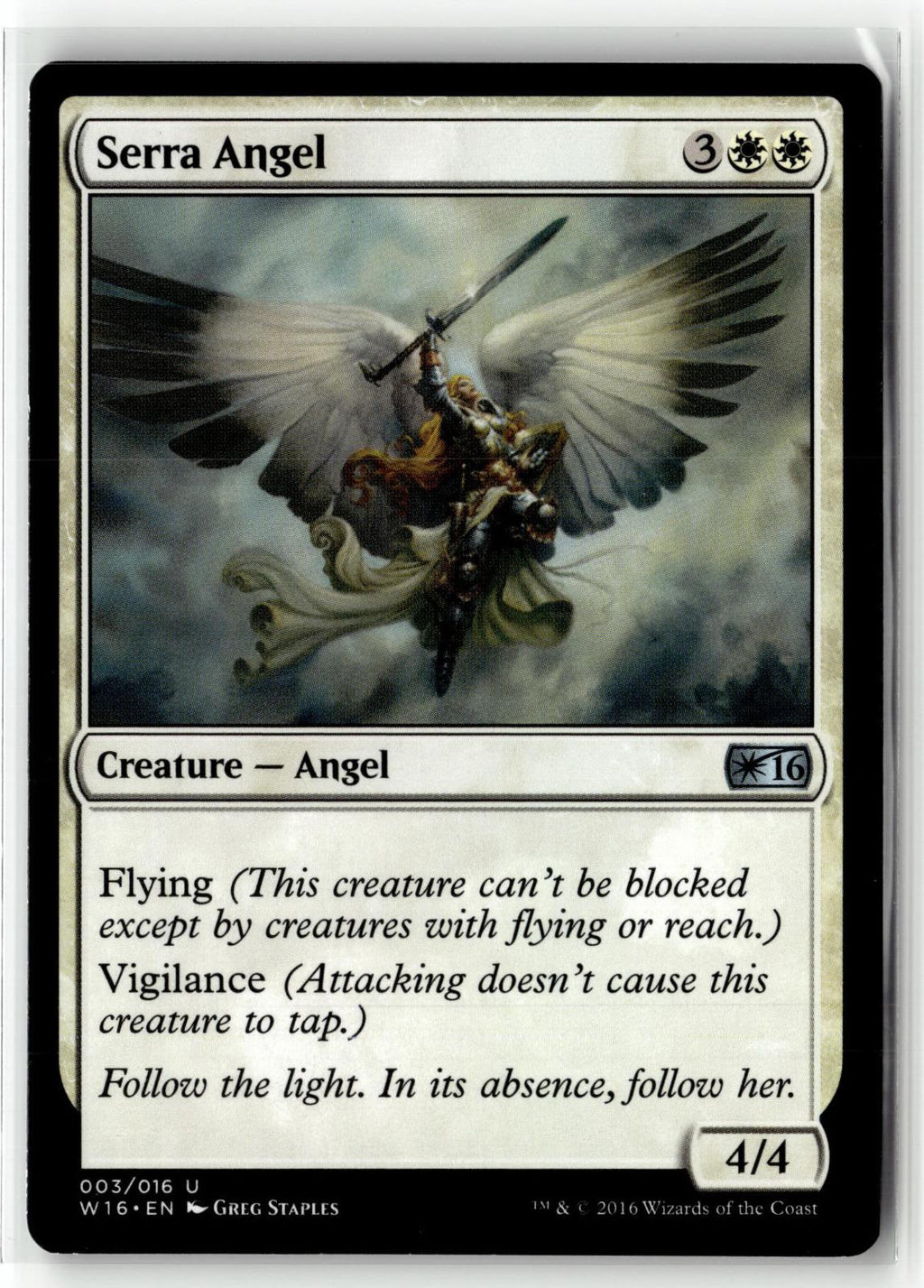 Serra Angel 3 Uncommon Welcome Deck 2016 Magic: The Gathering Near Mint