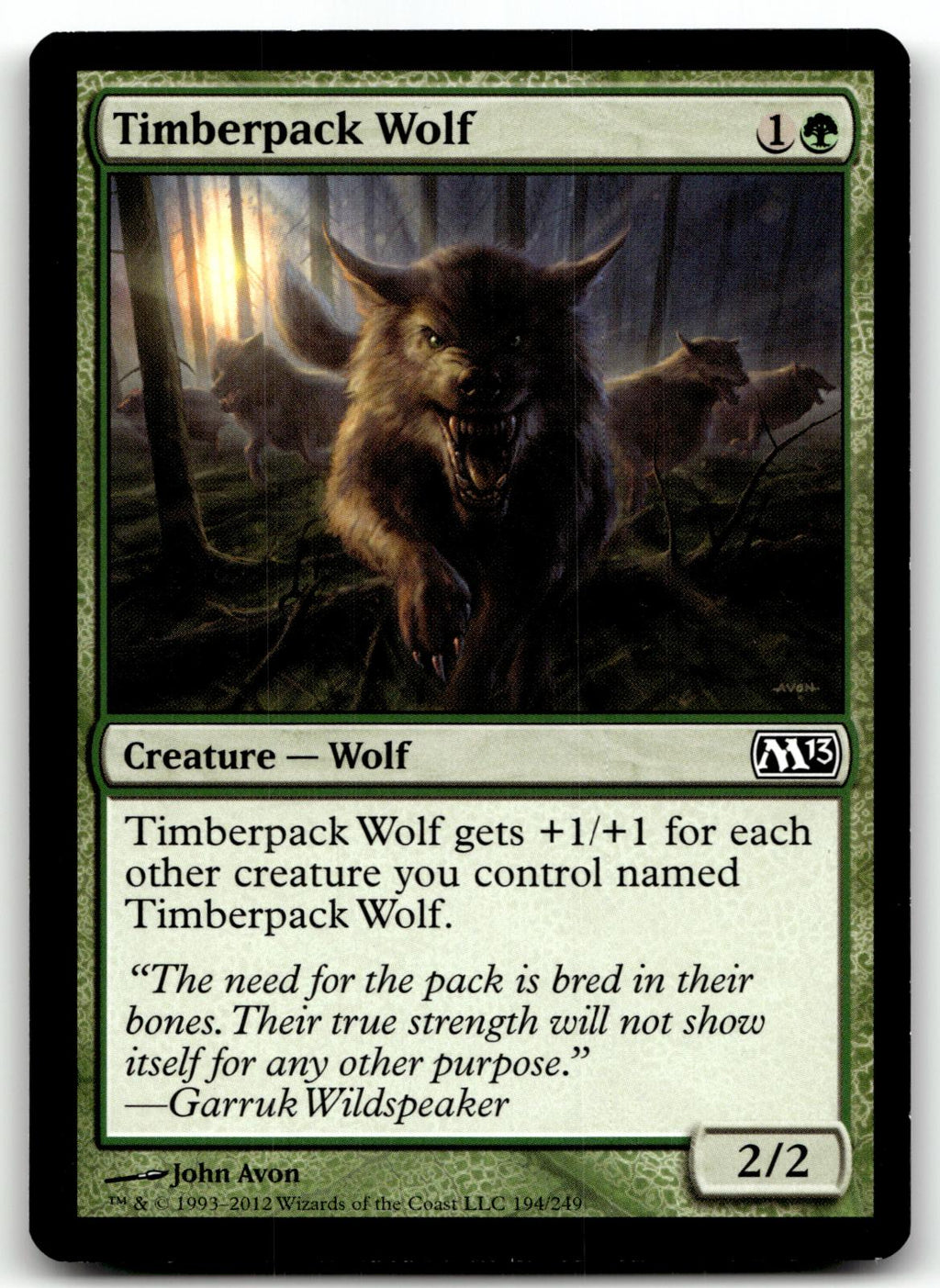 Timberpack Wolf 194 Common Magic 2013 (M13) Magic: The Gathering Near Mint