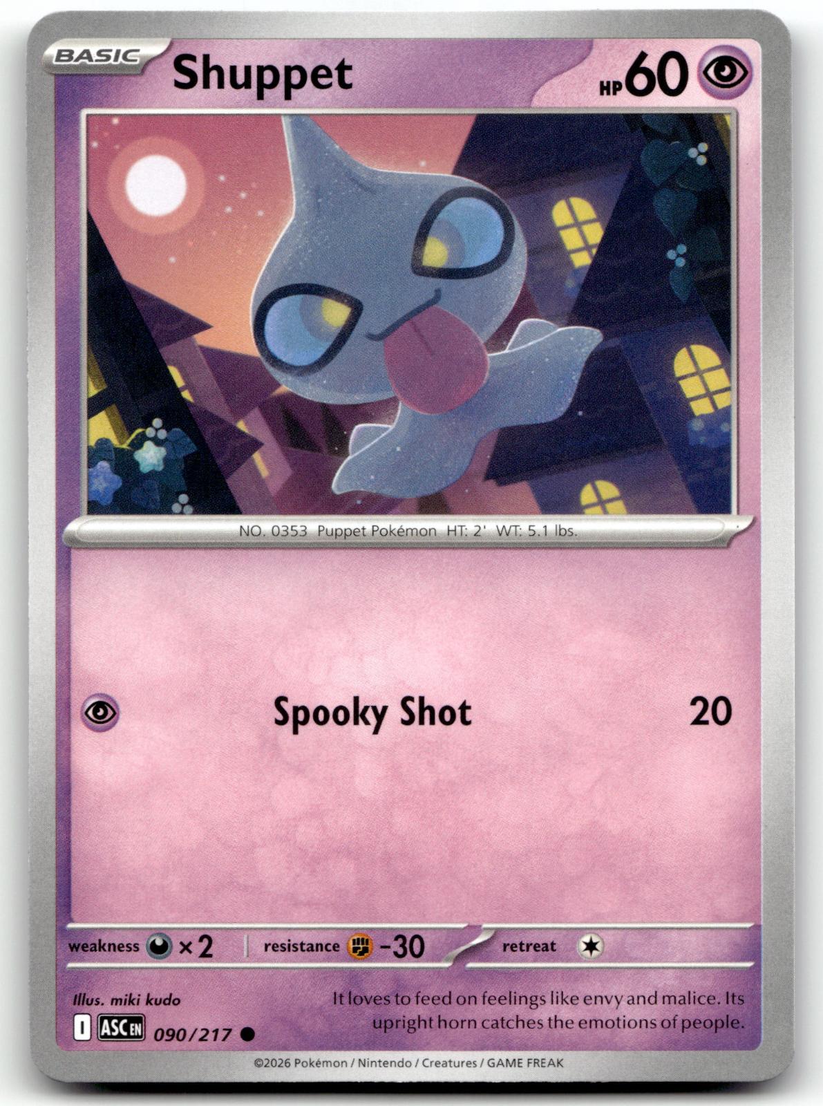 Shuppet 090/217 Common Ascended Heroes Pokemon Near Mint