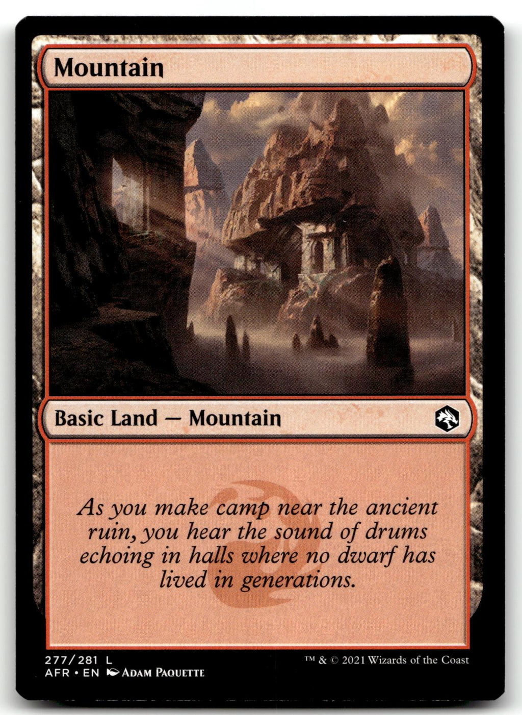 Mountain (277) 277 Adventures in the Forgotten Realms Magic: The Gathering NM