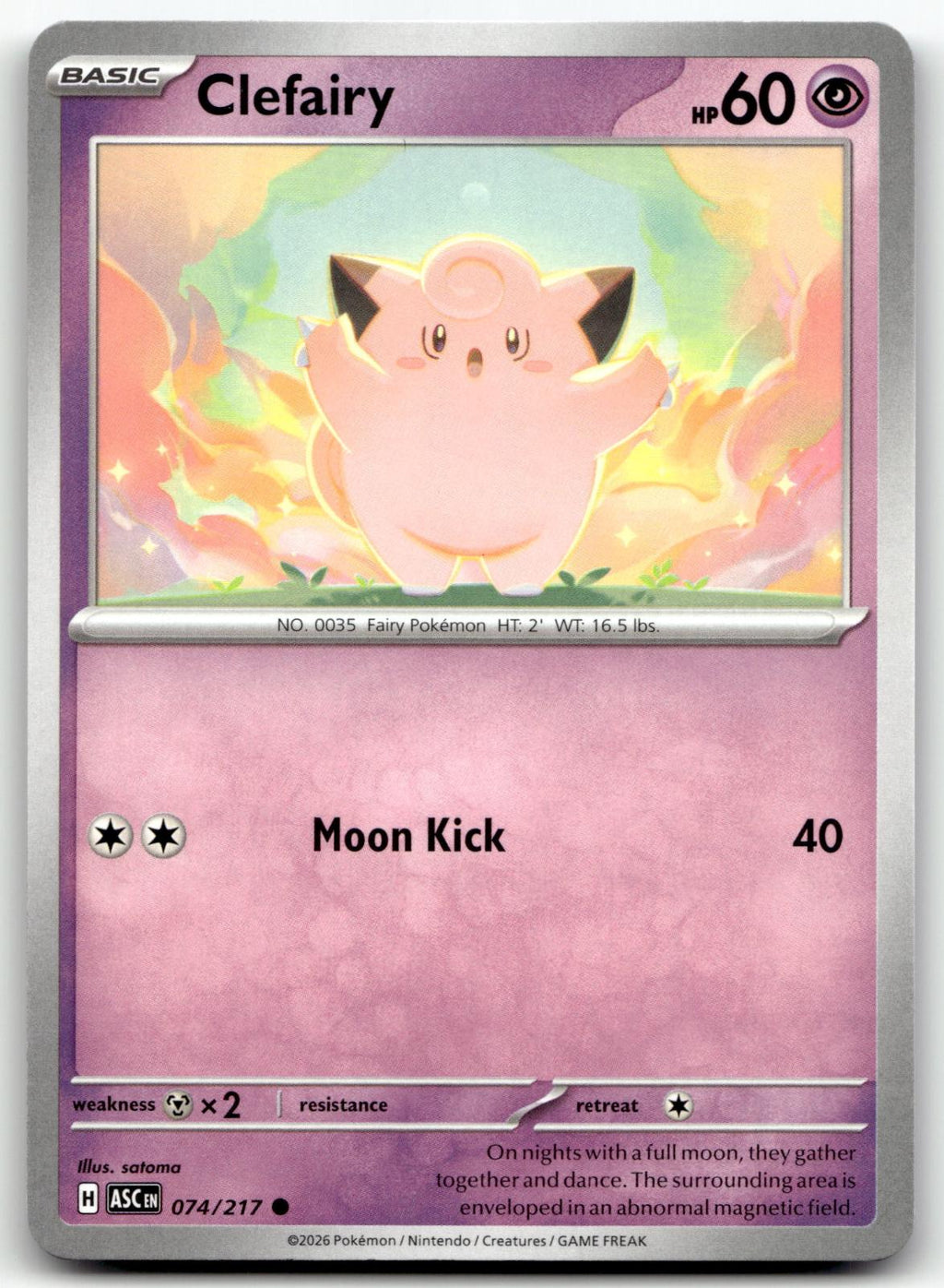 Clefairy 074/217 Common Ascended Heroes Pokemon Near Mint