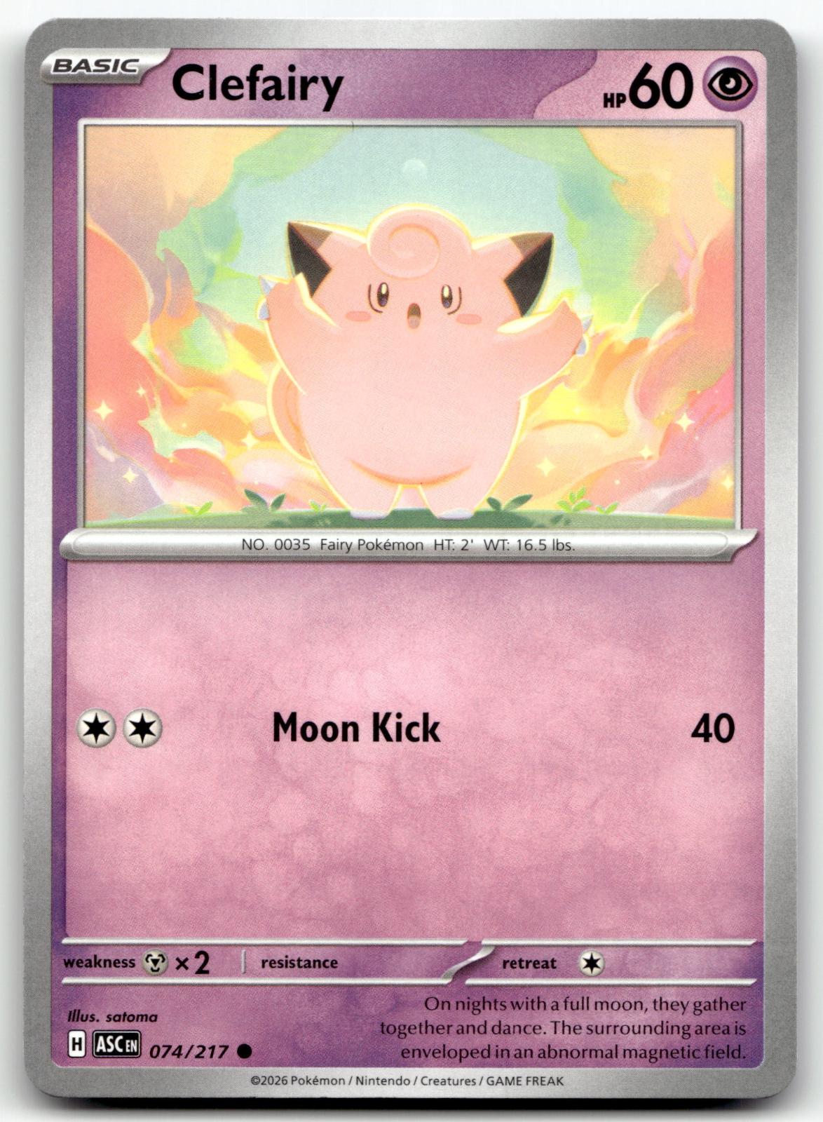 Clefairy 074/217 Common Ascended Heroes Pokemon Near Mint