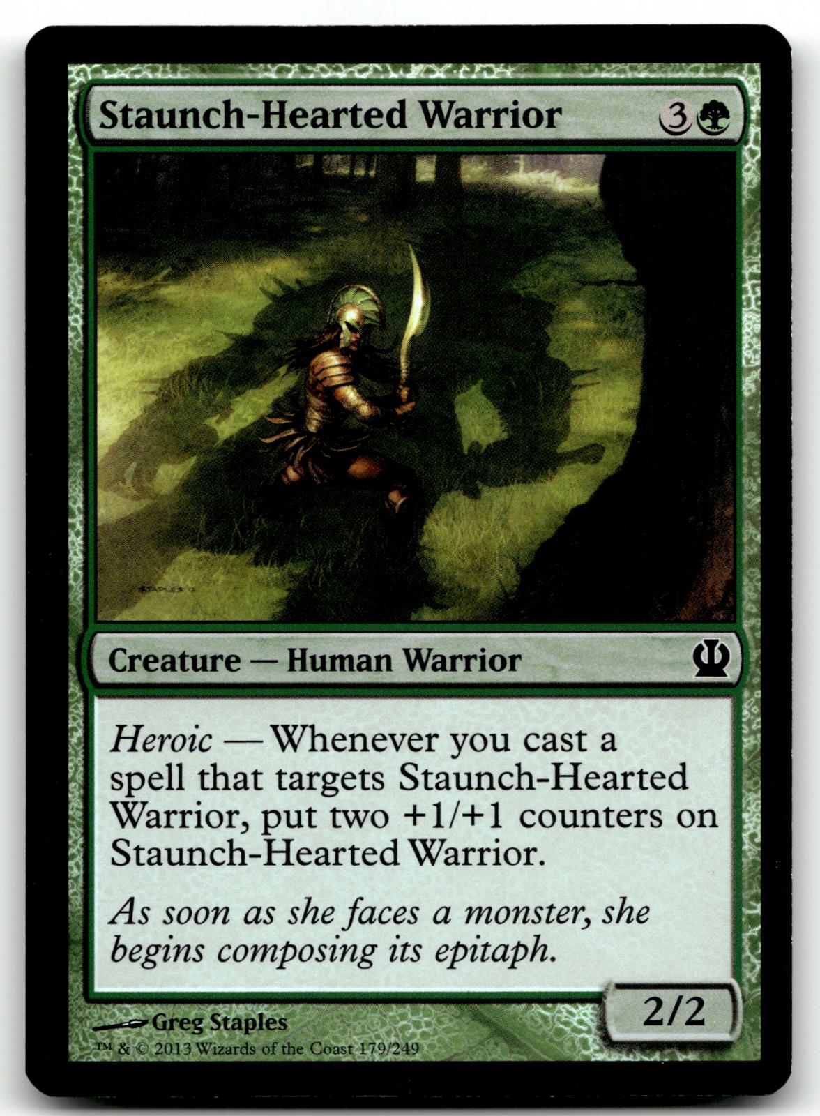 Staunch-Hearted Warrior 179 Common Theros Magic: The Gathering Near Mint