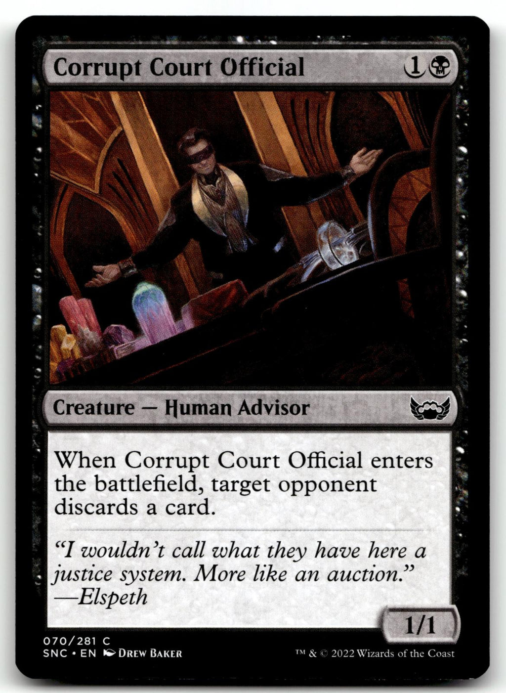 Corrupt Court Official 70 Common Streets of New Capenna Magic: The Gathering NM
