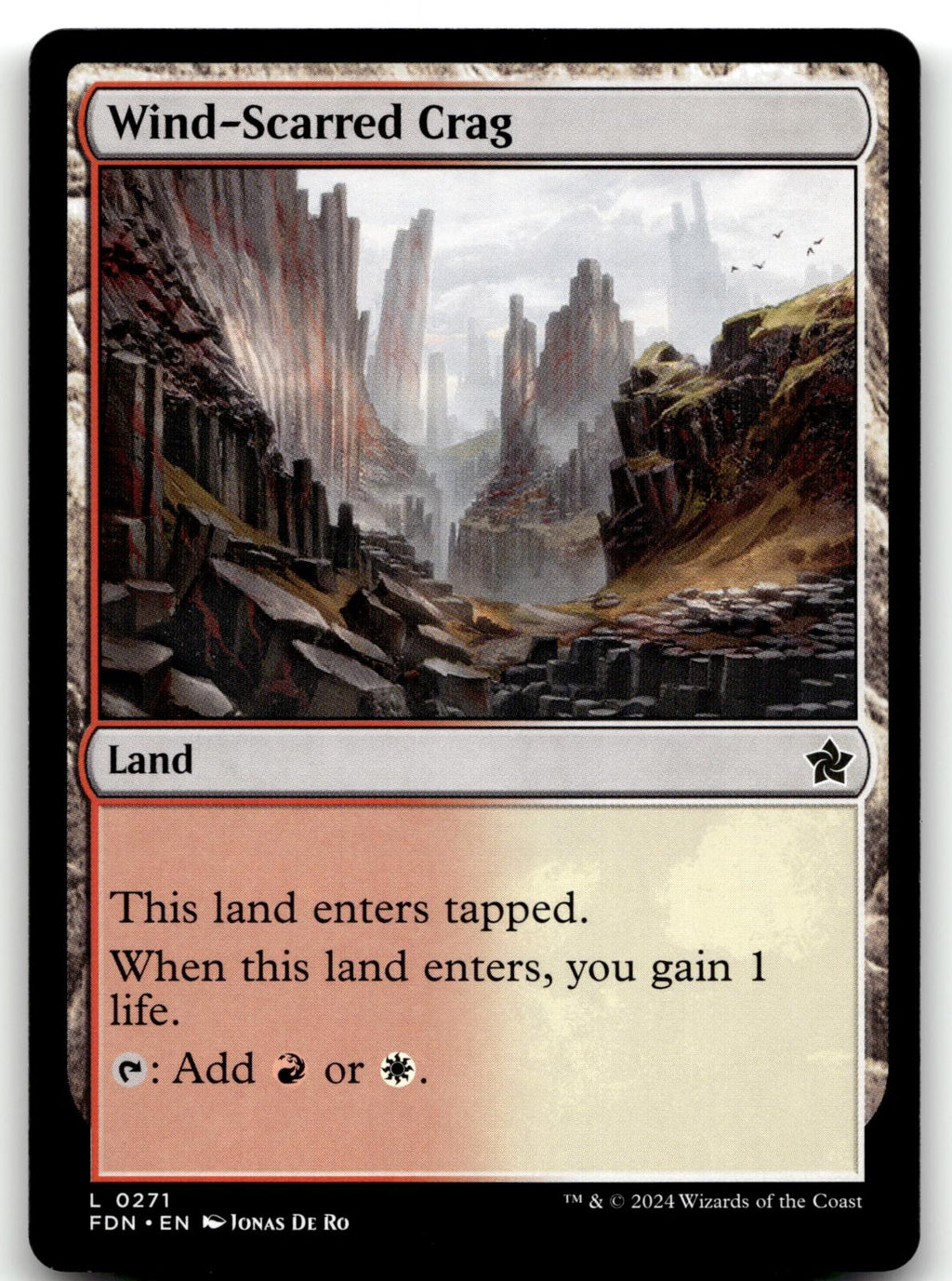Wind-Scarred Crag 271 Land Foundations Magic: The Gathering Near Mint