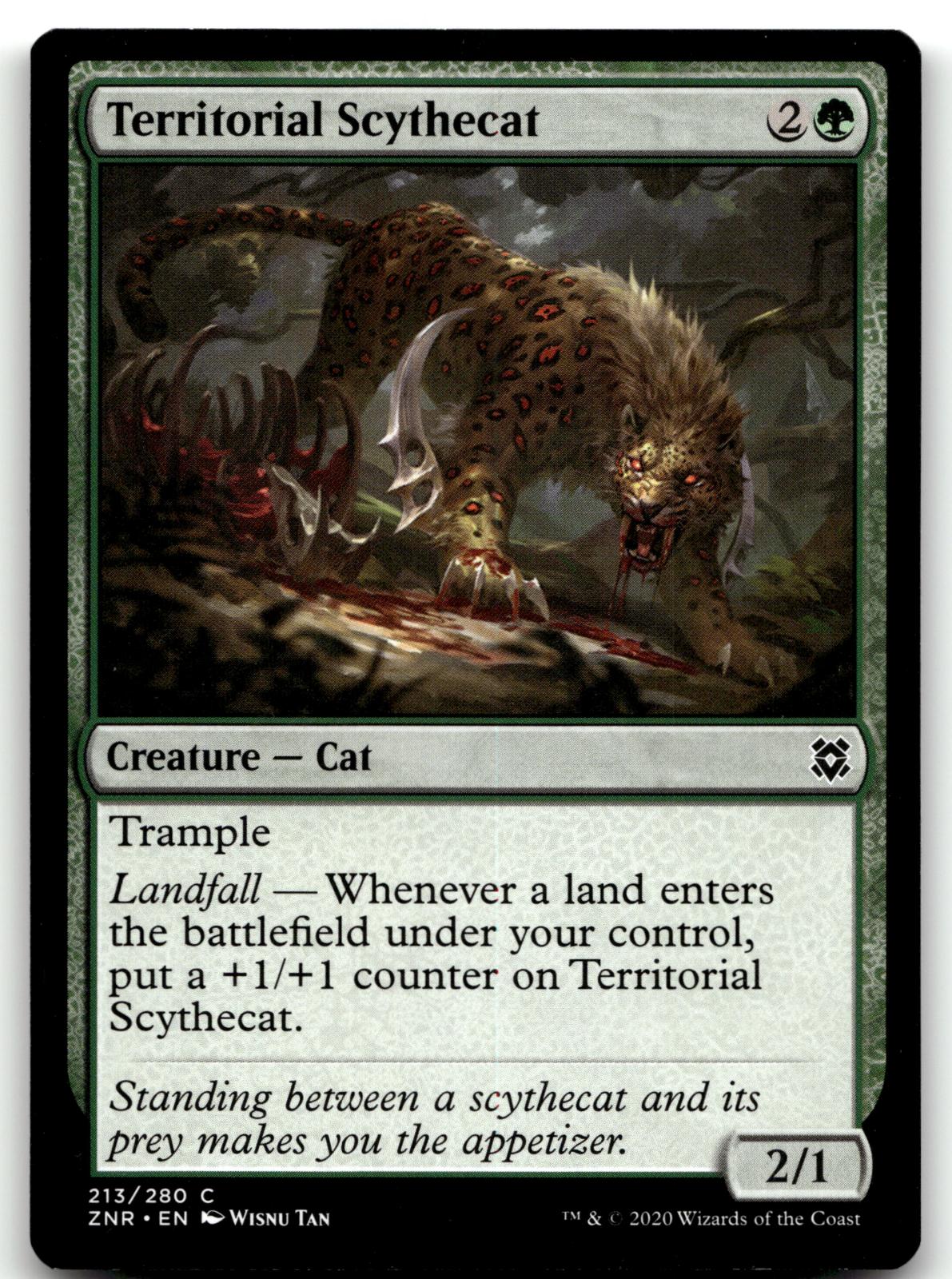 Territorial Scythecat 213 Common Zendikar Rising Magic: The Gathering Near Mint