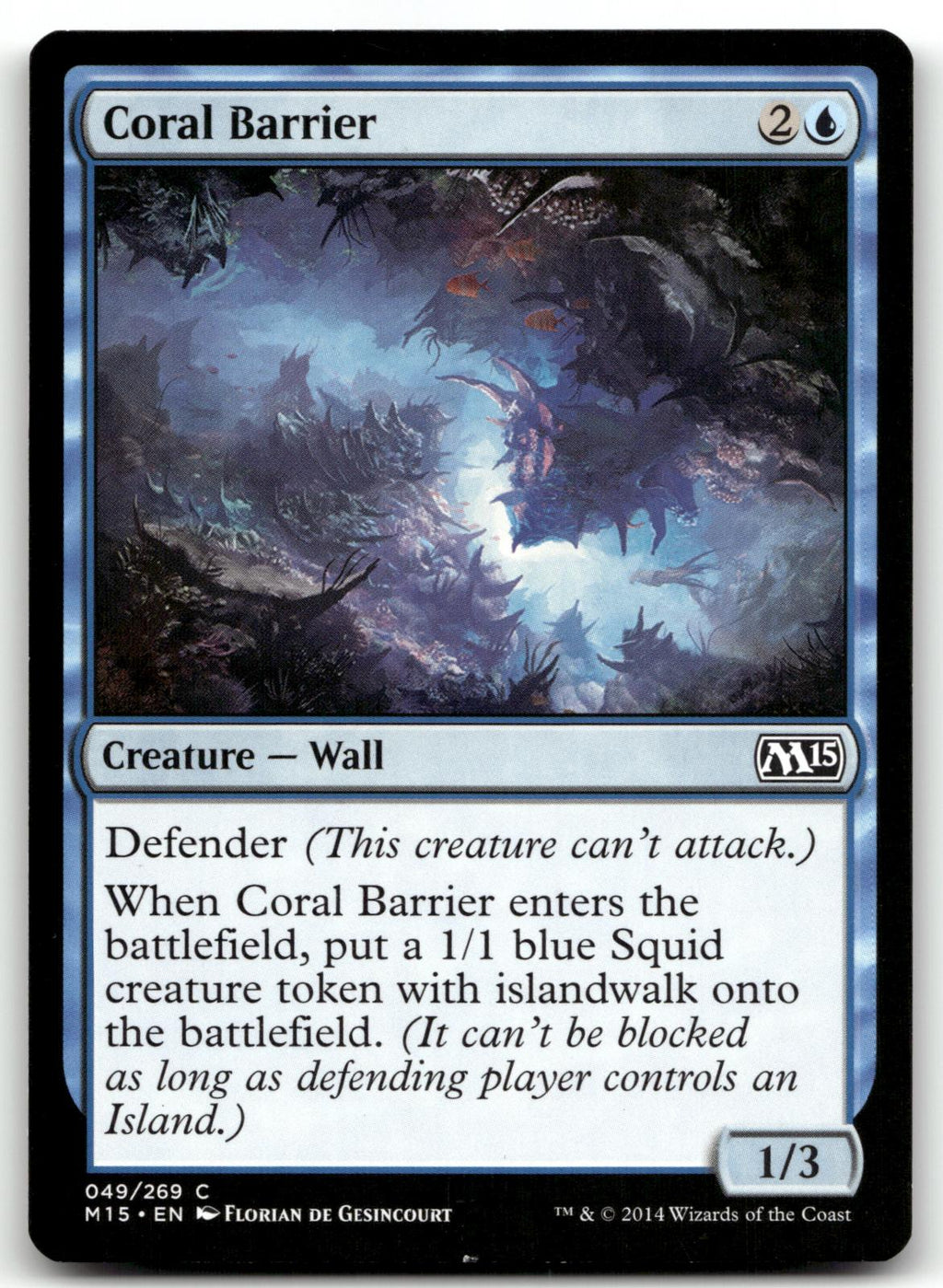 Coral Barrier 49 Common Magic 2015 (M15) Magic: The Gathering Near Mint