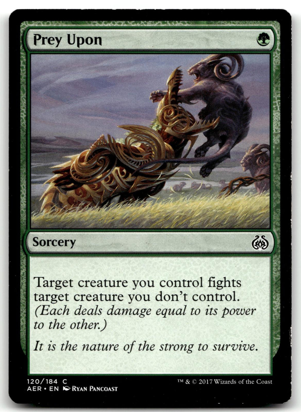 Prey Upon 120 Common Aether Revolt Magic: The Gathering Near Mint