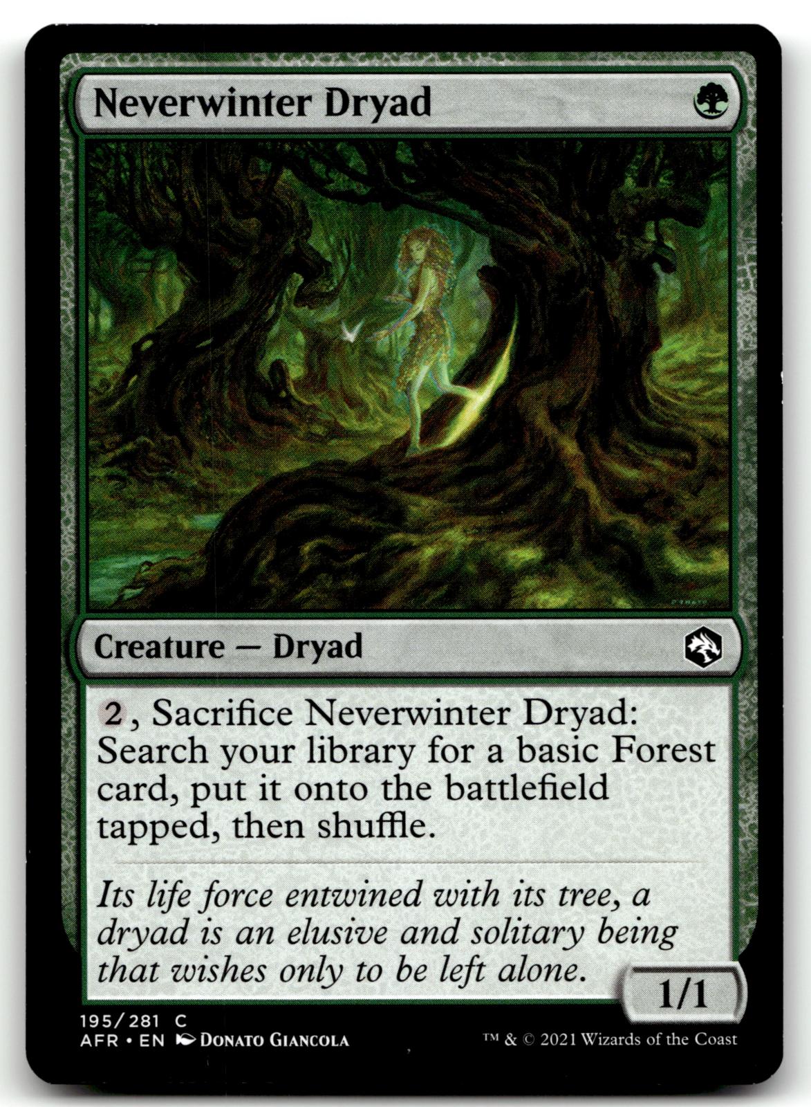 Neverwinter Dryad 195 Adventures in the Forgotten Realms Magic: The Gathering NM