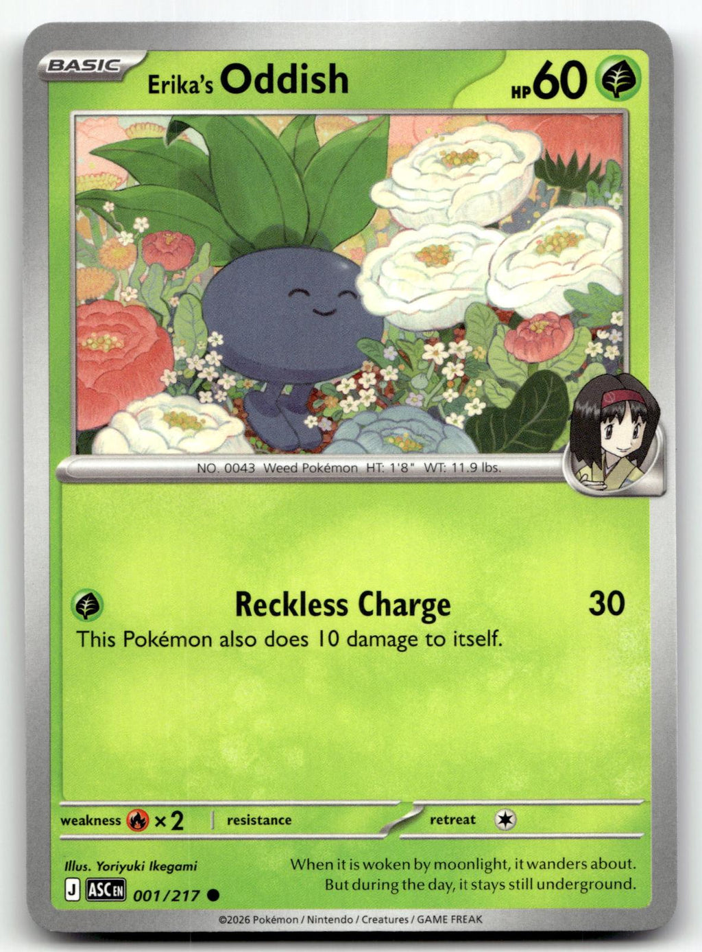 Erika's Oddish 001/217 Common Ascended Heroes Pokemon Near Mint