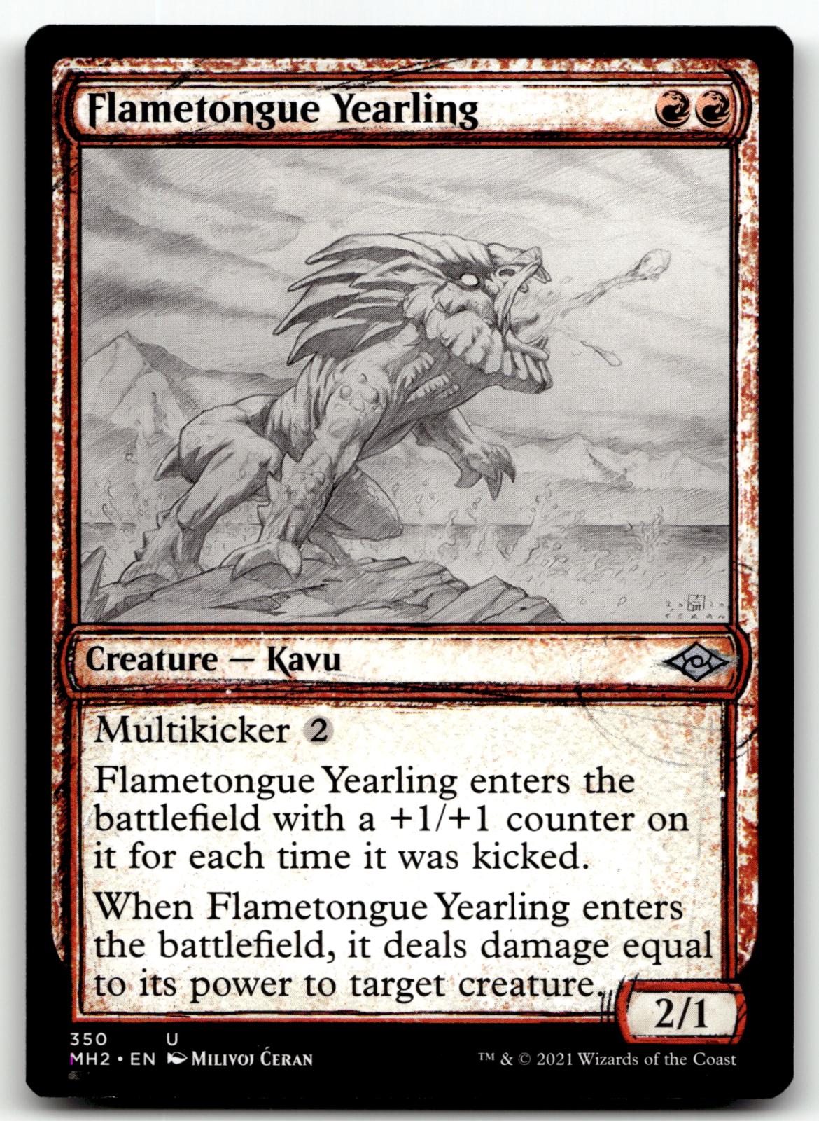 Flametongue Yearling (Showcase) 350 Modern Horizons 2 Magic: The Gathering NM