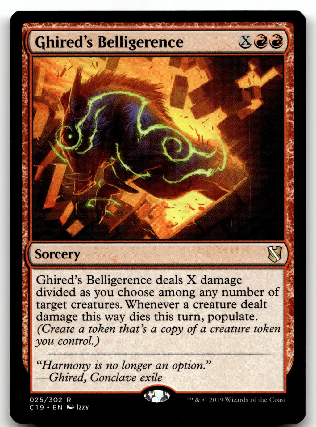 Ghired's Belligerence 25 Rare Commander 2019 Magic: The Gathering Near Mint