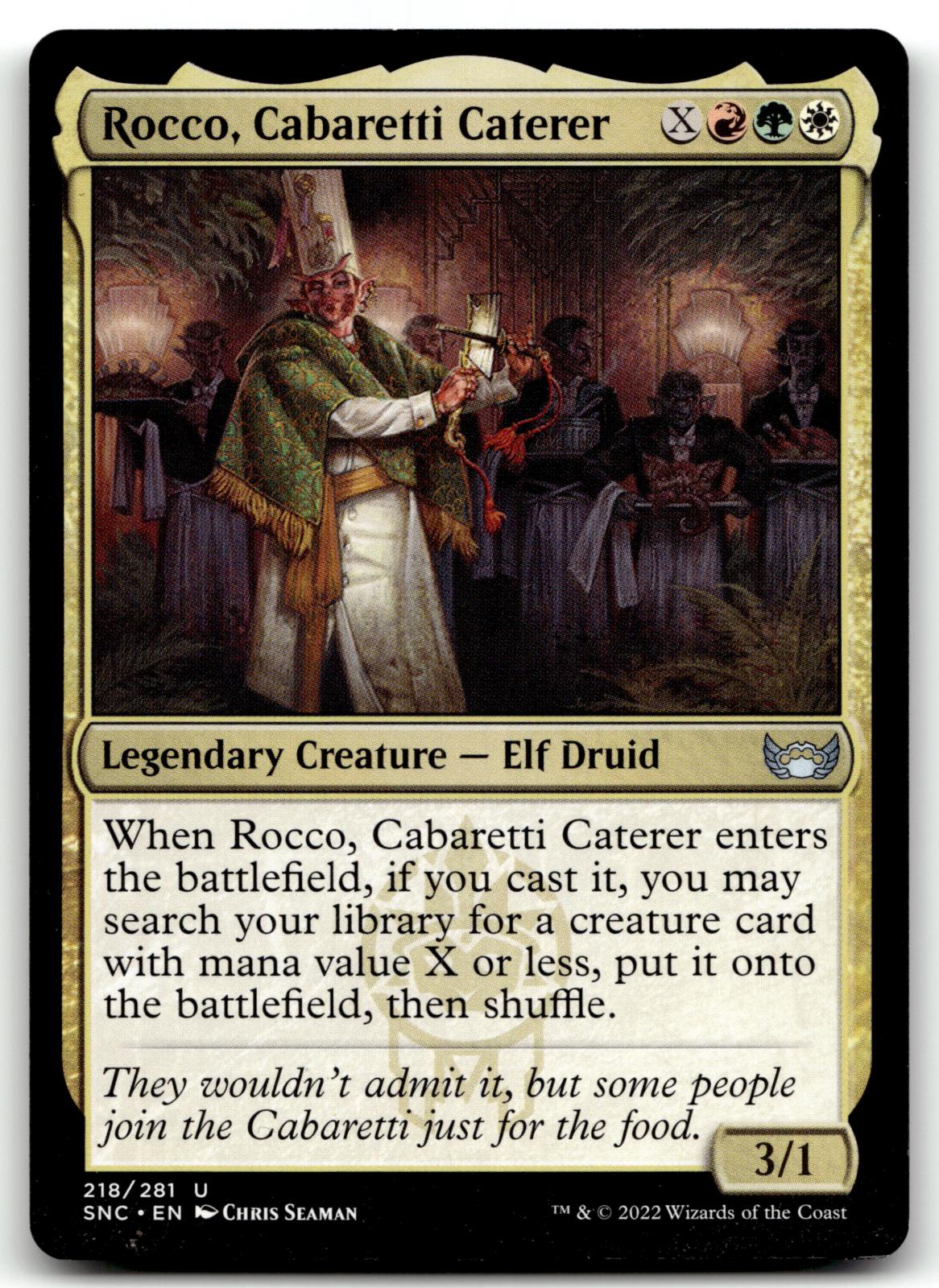 Rocco, Cabaretti Caterer 218 Streets of New Capenna Magic: The Gathering NM