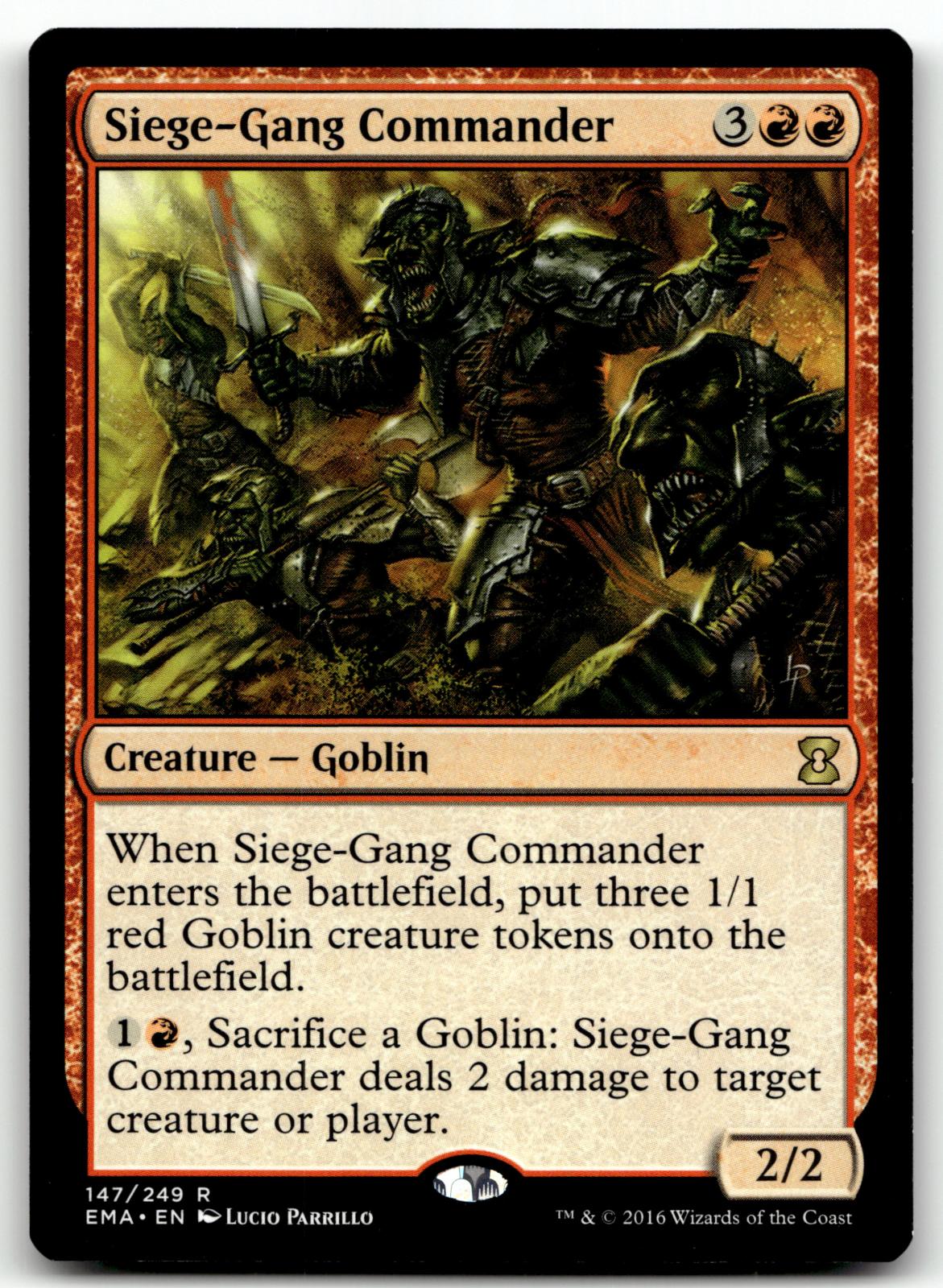 Siege-Gang Commander 147 Rare Eternal Masters Magic: The Gathering Near Mint