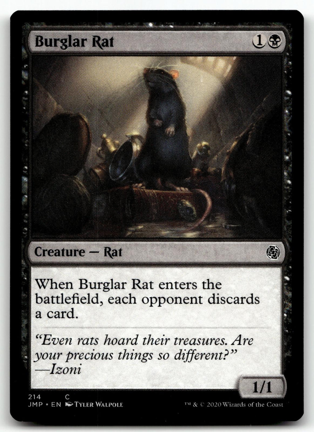 Burglar Rat 214 Common Jumpstart Magic: The Gathering Near Mint