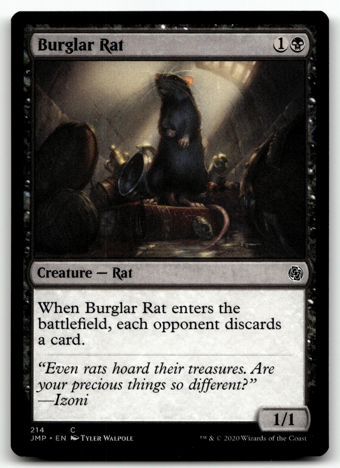 Burglar Rat 214 Common Jumpstart Magic: The Gathering Near Mint