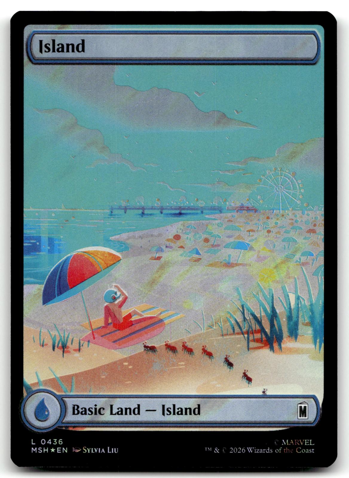 Island (0436) (Surge Foil) 436 Holo Marvel Super Heroes Magic: The Gathering NM