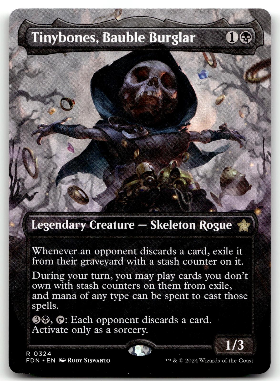 Tinybones, Bauble Burglar (Borderless) 324 Foundations Magic: The Gathering NM