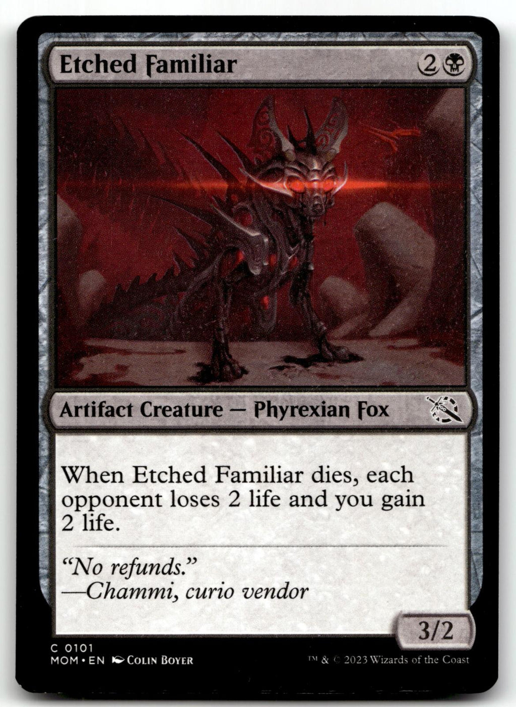 Etched Familiar 101 Common March of the Machine Magic: The Gathering Near Mint