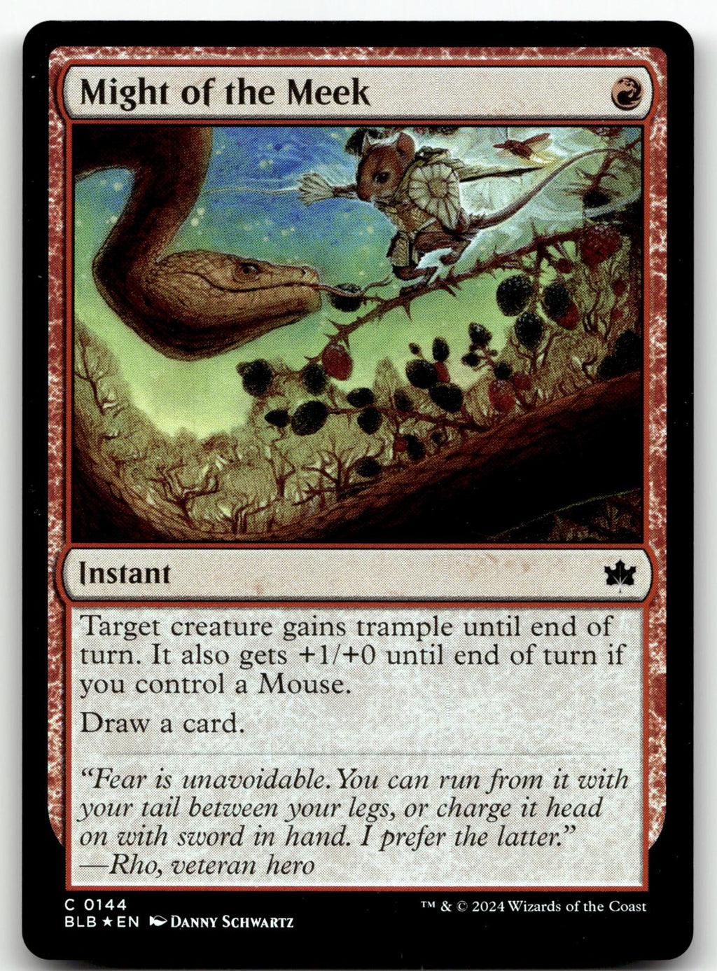 Might of the Meek 144 Common Bloomburrow Magic: The Gathering Foil Near Mint