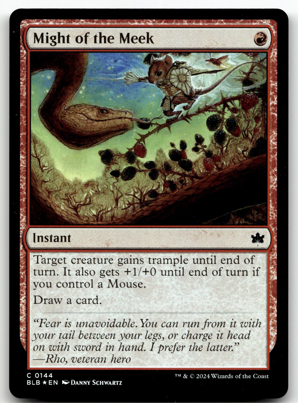 Might of the Meek 144 Common Bloomburrow Magic: The Gathering Foil Near Mint