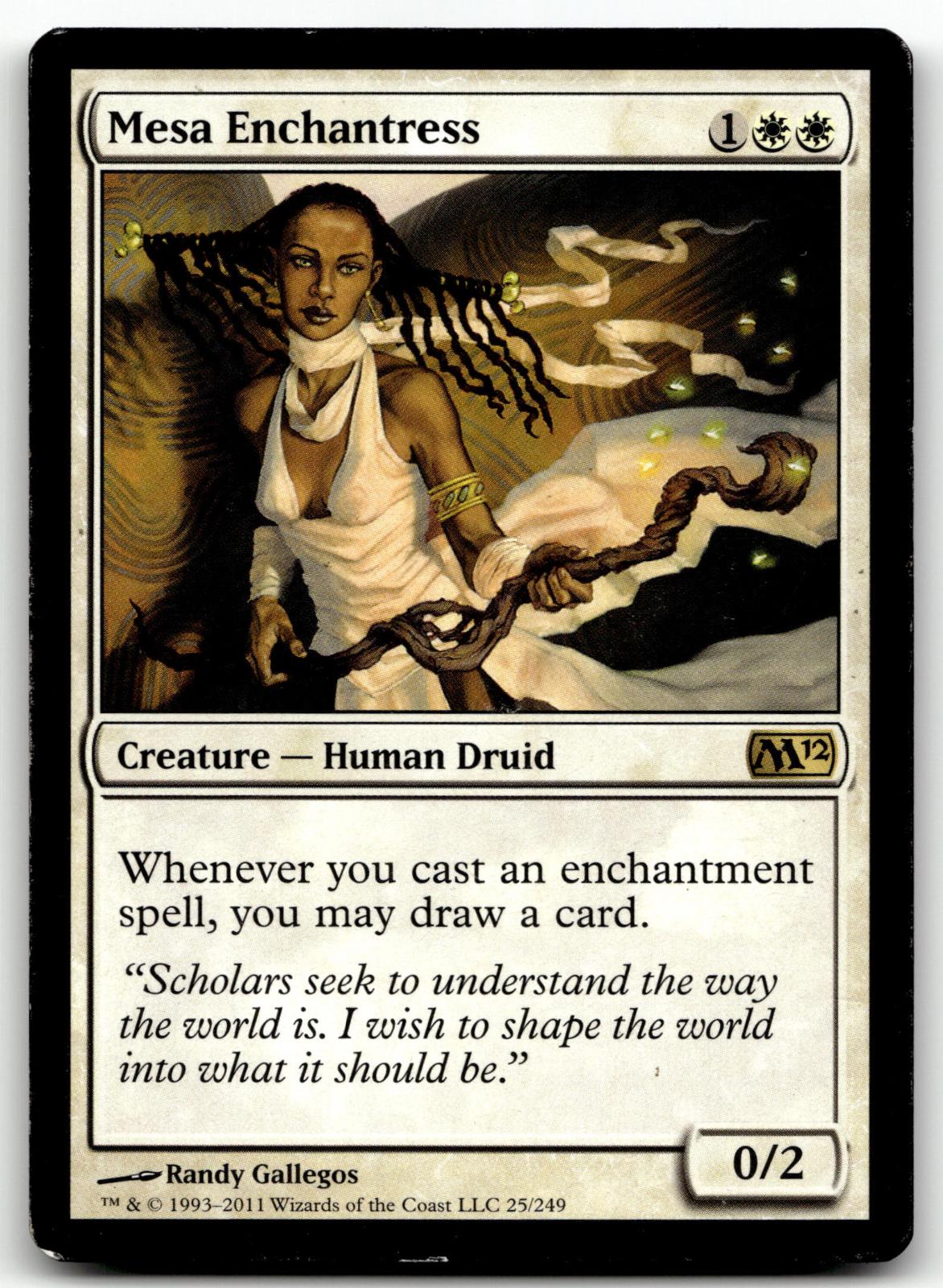 Mesa Enchantress 25 Rare Magic 2012 (M12) Magic: The Gathering Near Mint