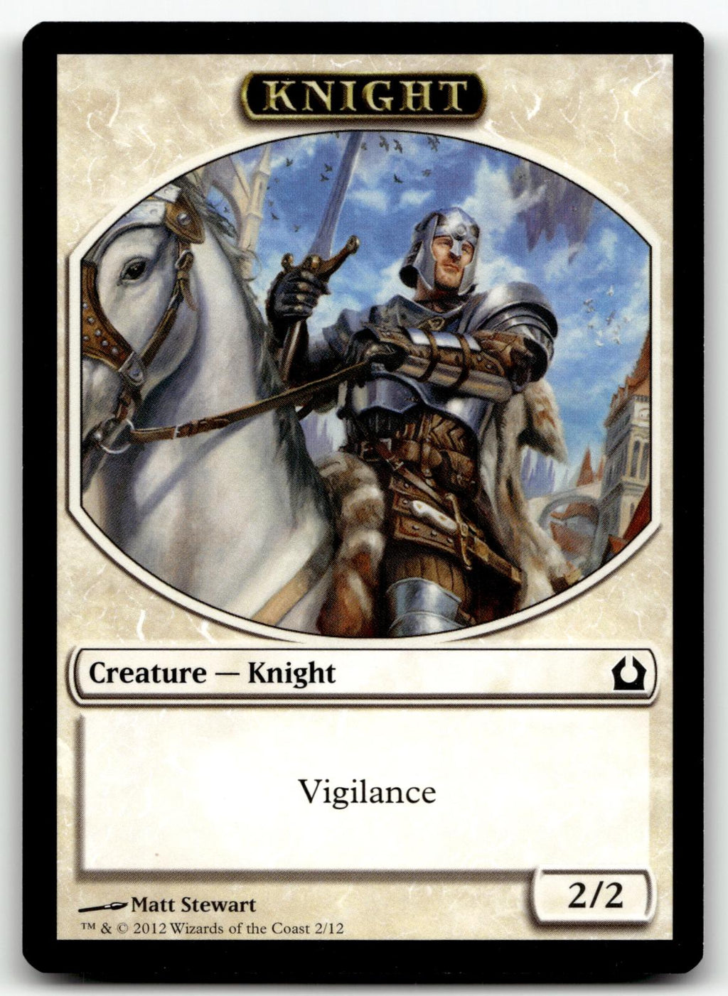 Knight Token 2 Token Return to Ravnica Magic: The Gathering Near Mint