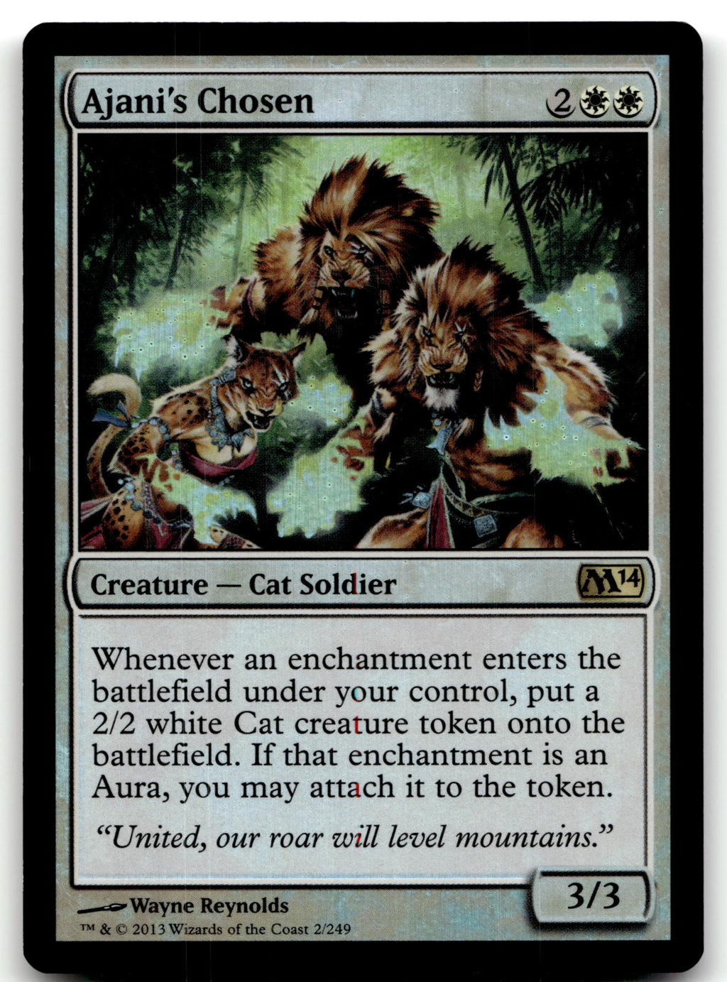 Ajani's Chosen 2 Rare Magic 2014 (M14) Magic: The Gathering Foil Near Mint
