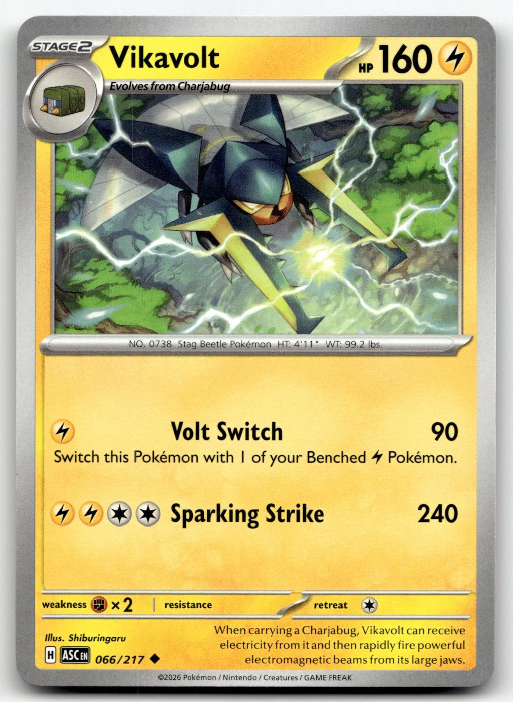 Vikavolt 066/217 Uncommon Ascended Heroes Pokemon Near Mint