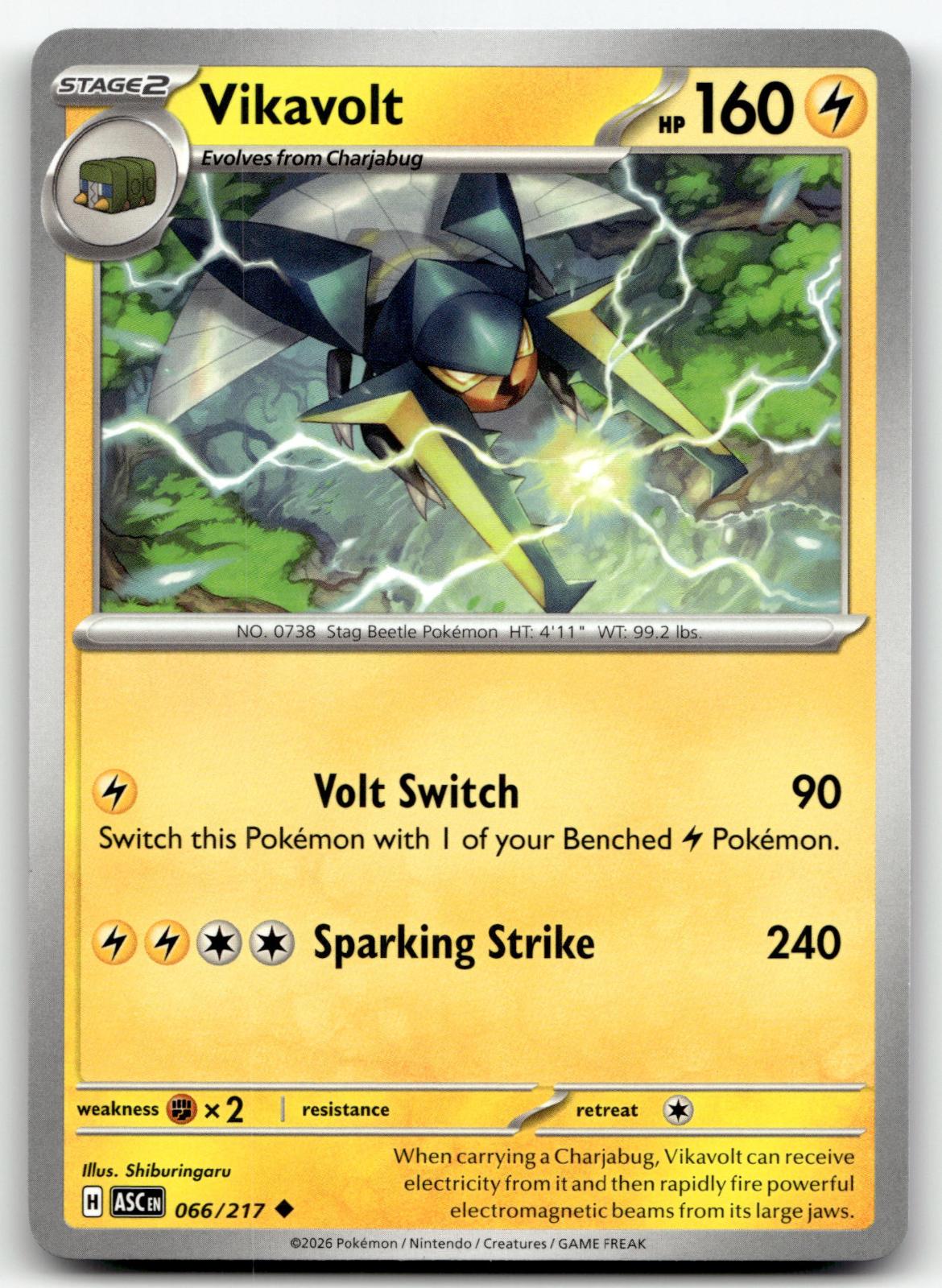 Vikavolt 066/217 Uncommon Ascended Heroes Pokemon Near Mint