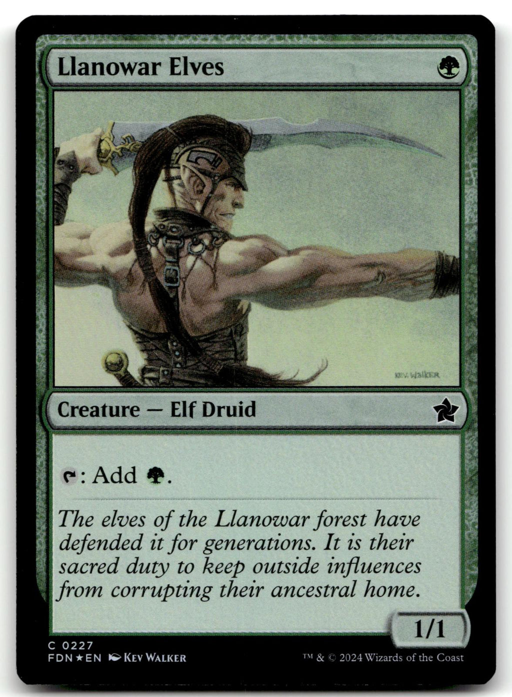 Llanowar Elves 227 Common Foundations Magic: The Gathering Foil Near Mint