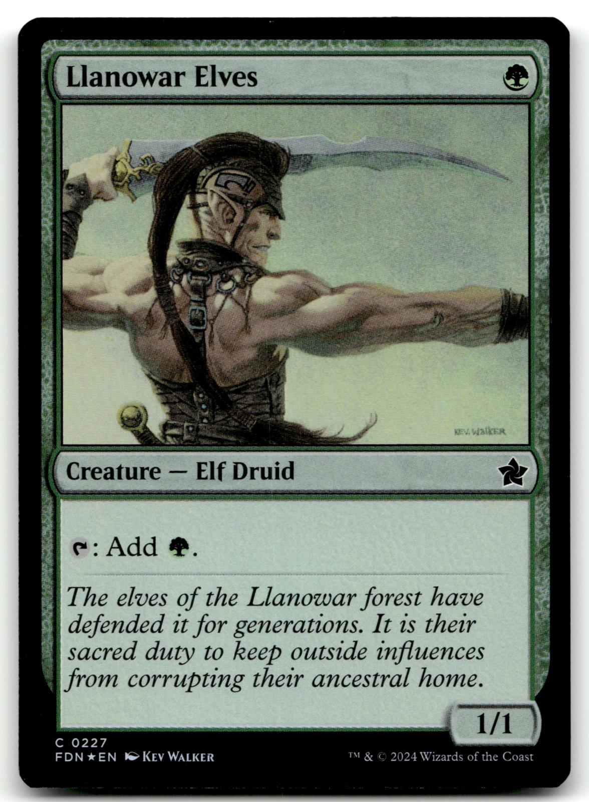 Llanowar Elves 227 Common Foundations Magic: The Gathering Foil Near Mint
