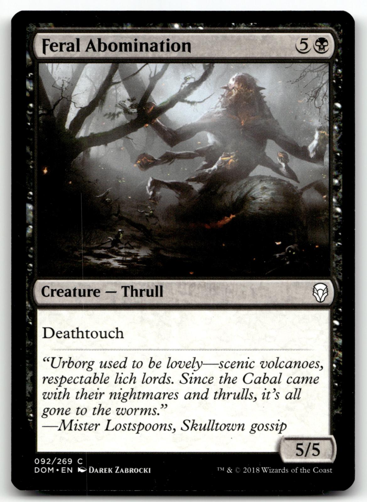Feral Abomination 92 Common Dominaria Magic: The Gathering Near Mint