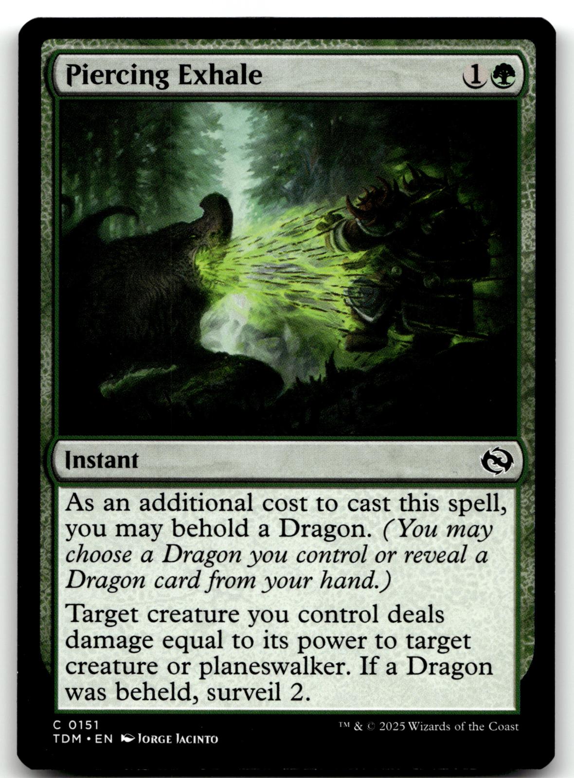 Piercing Exhale 151 Common Tarkir: Dragonstorm Magic: The Gathering Near Mint